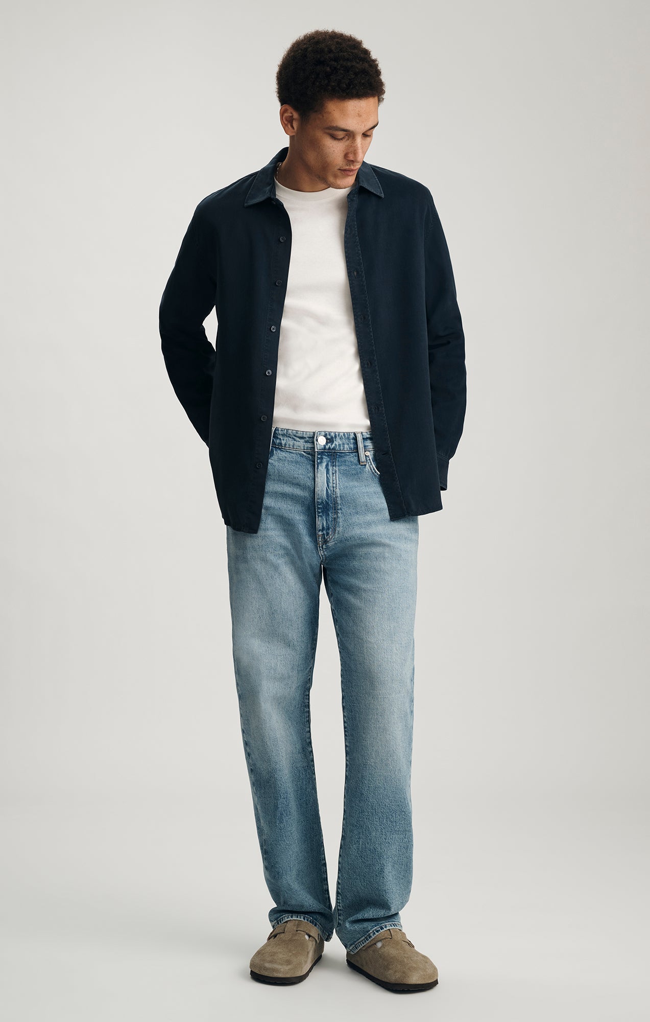 TENCEL™ BUTTON-UP SHIRT IN BLUE NIGHTS