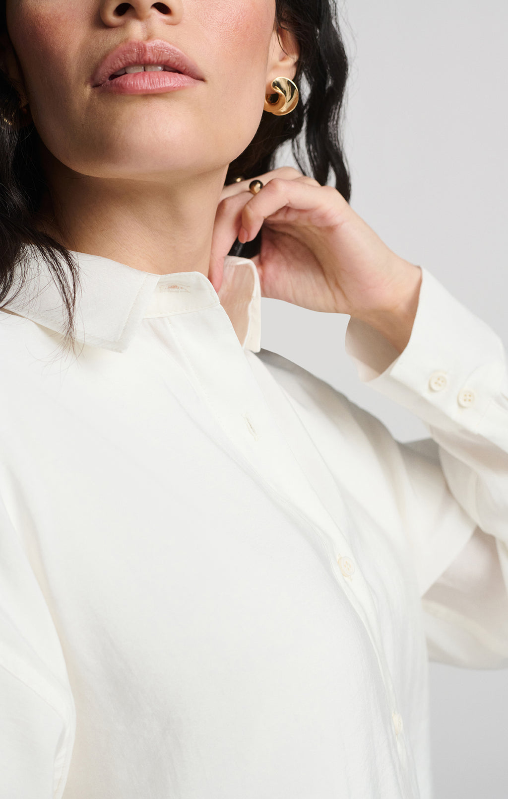 LUXE TOUCH BUTTON-UP SHIRT IN ANTIQUE WHITE - Mavi Jeans