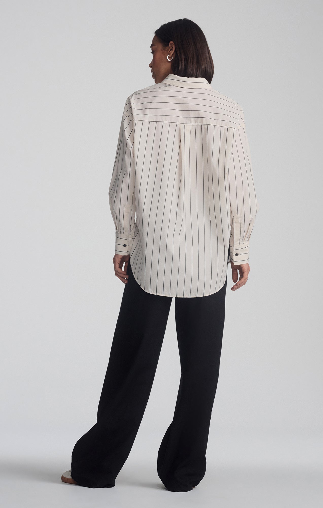 LONG SLEEVE BUTTON-UP SHIRT IN ANTRASIT STRIPE - Mavi Jeans