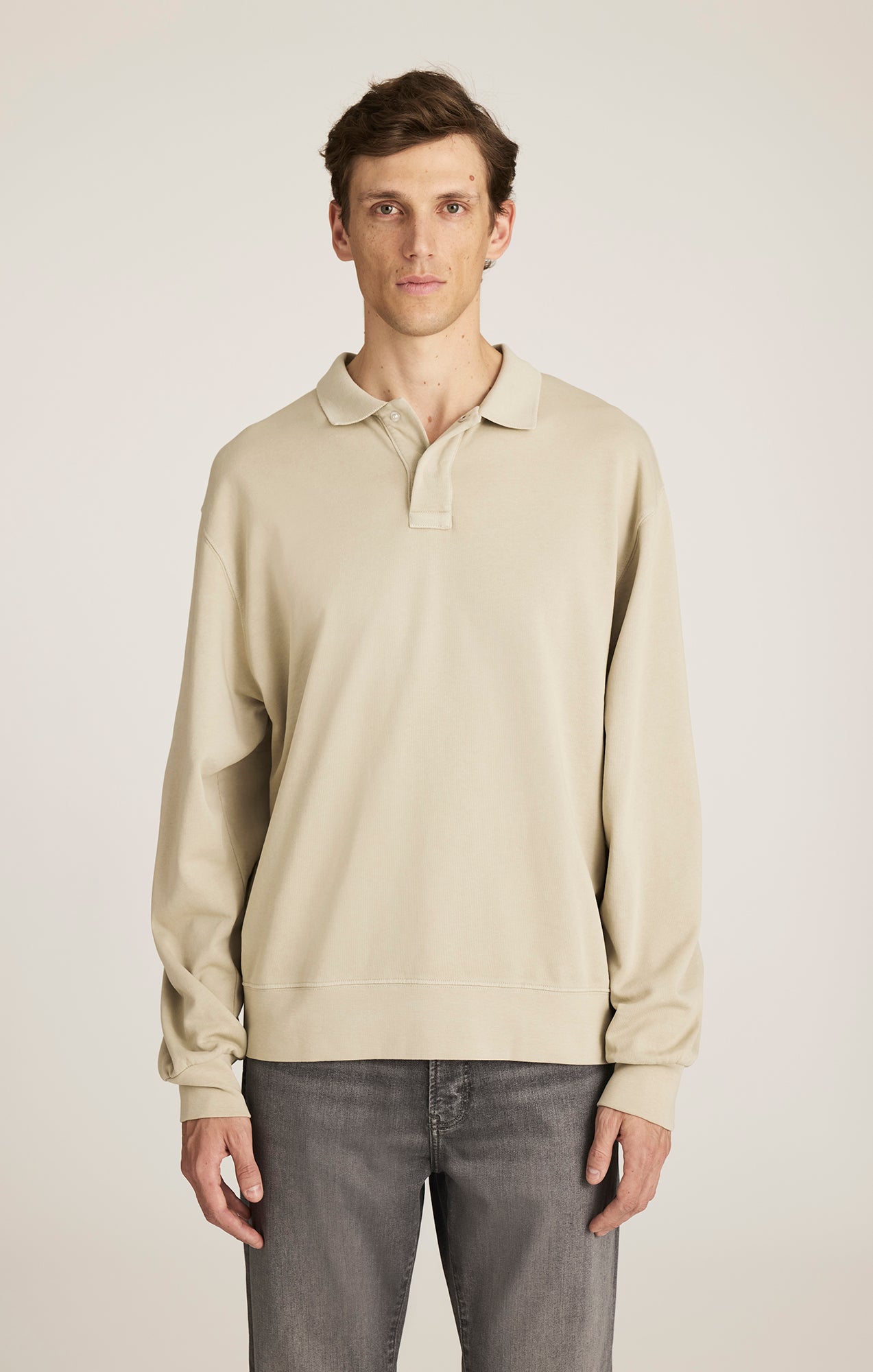 POLO SWEATSHIRT IN ABBEY STONE - Mavi Jeans