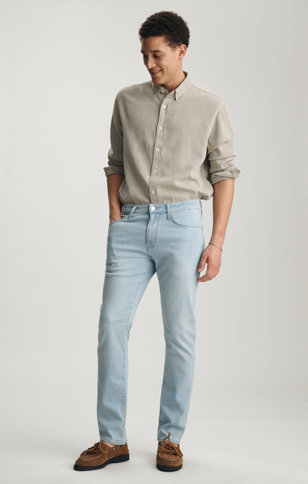 JAKE SLIM LEG IN BLEACHED FEATHER BLUE