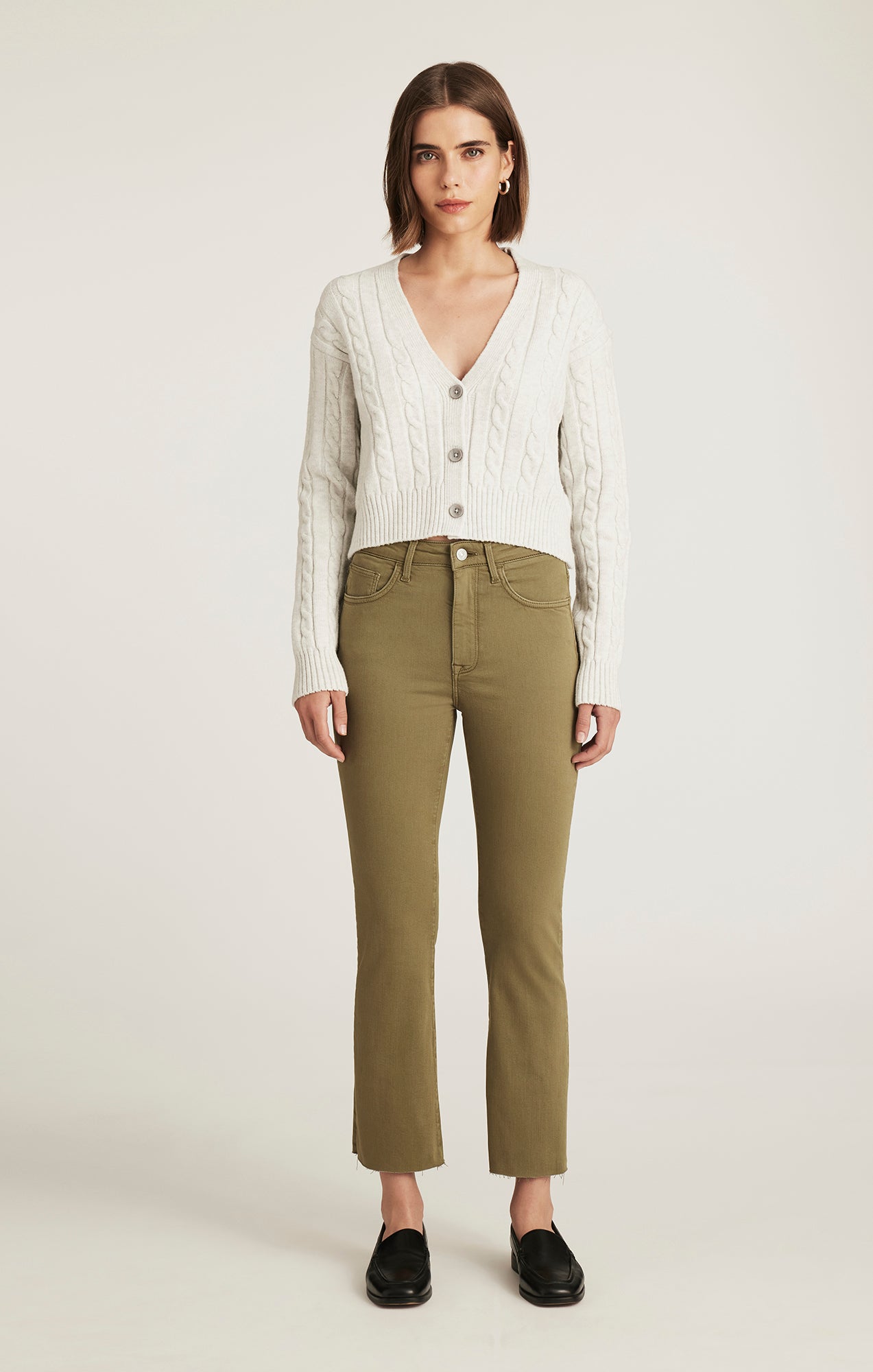 ANIKA CROPPED FLARE IN OLIVE FLEX BLUE - Mavi Jeans