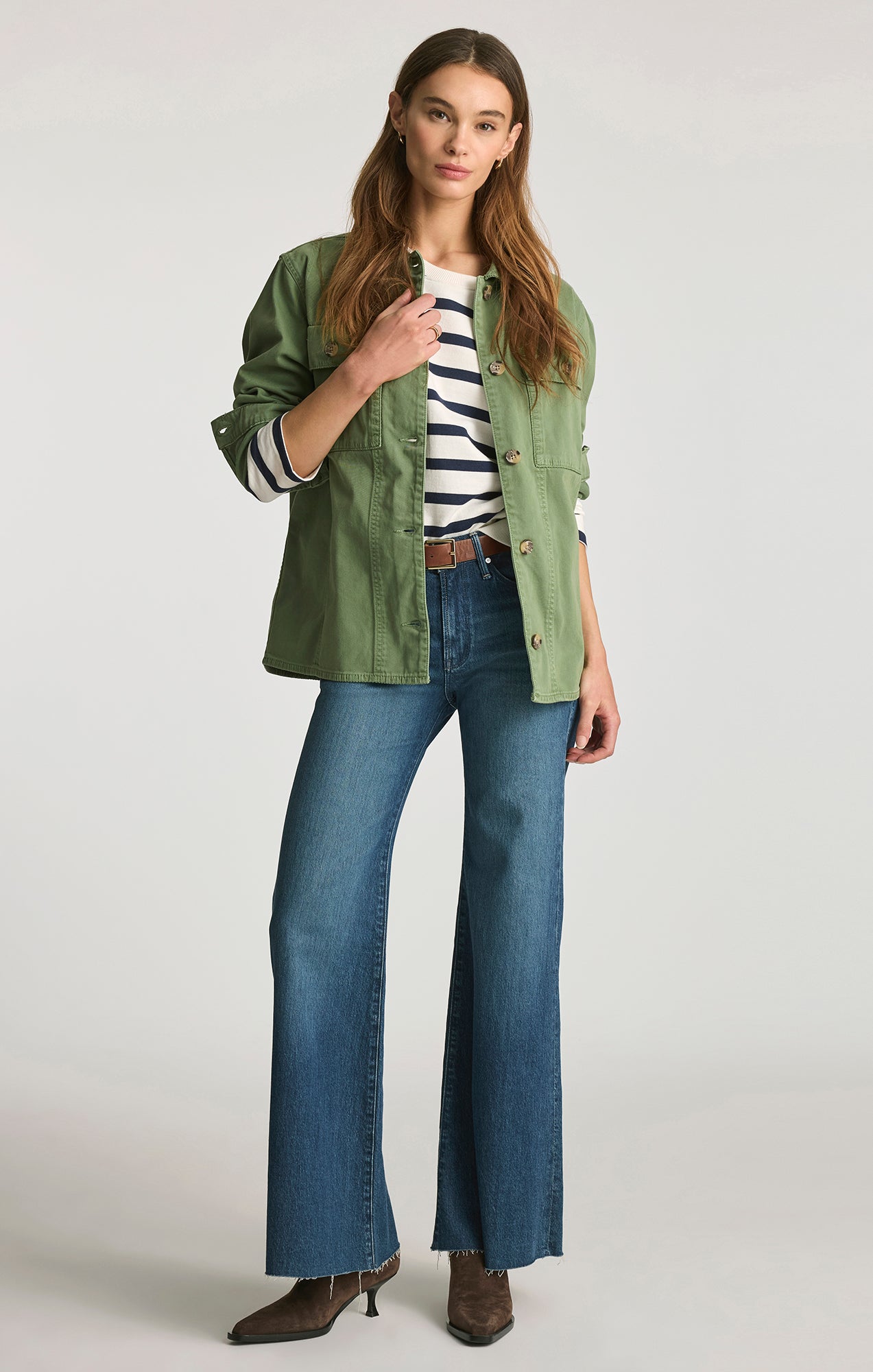 UTILITY OVERSHIRT IN BRONZE GREEN - Mavi Jeans