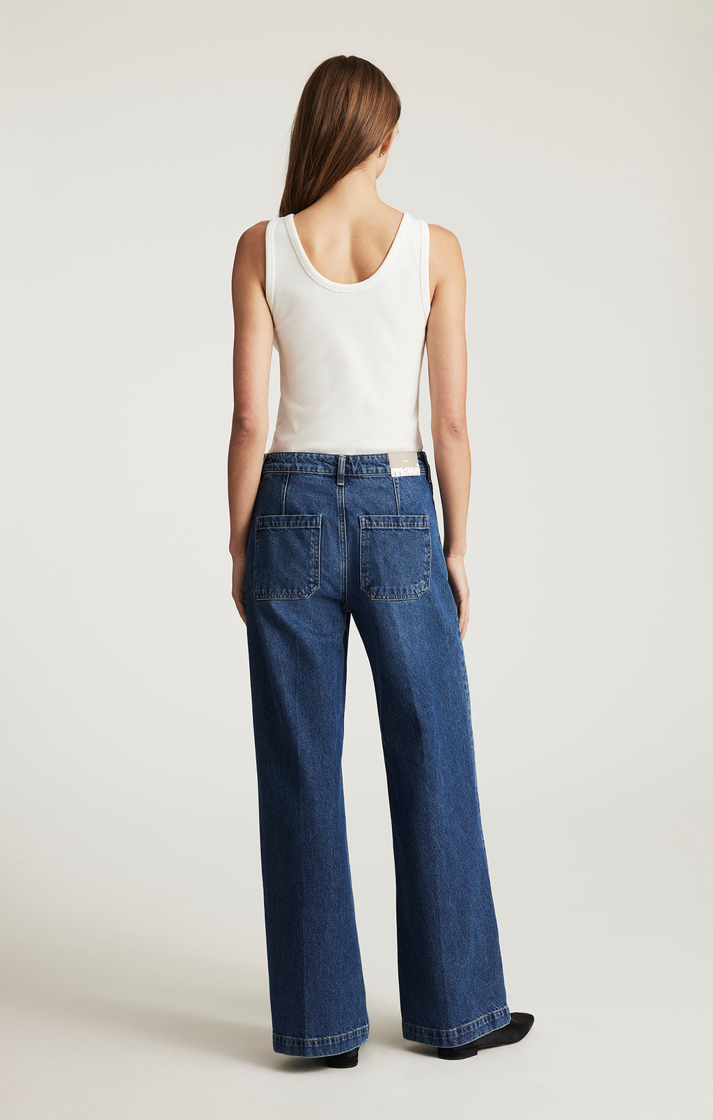 CHRISTINE WIDE LEG IN DARK BRUSHED CLASSIC DENIM - Mavi Jeans