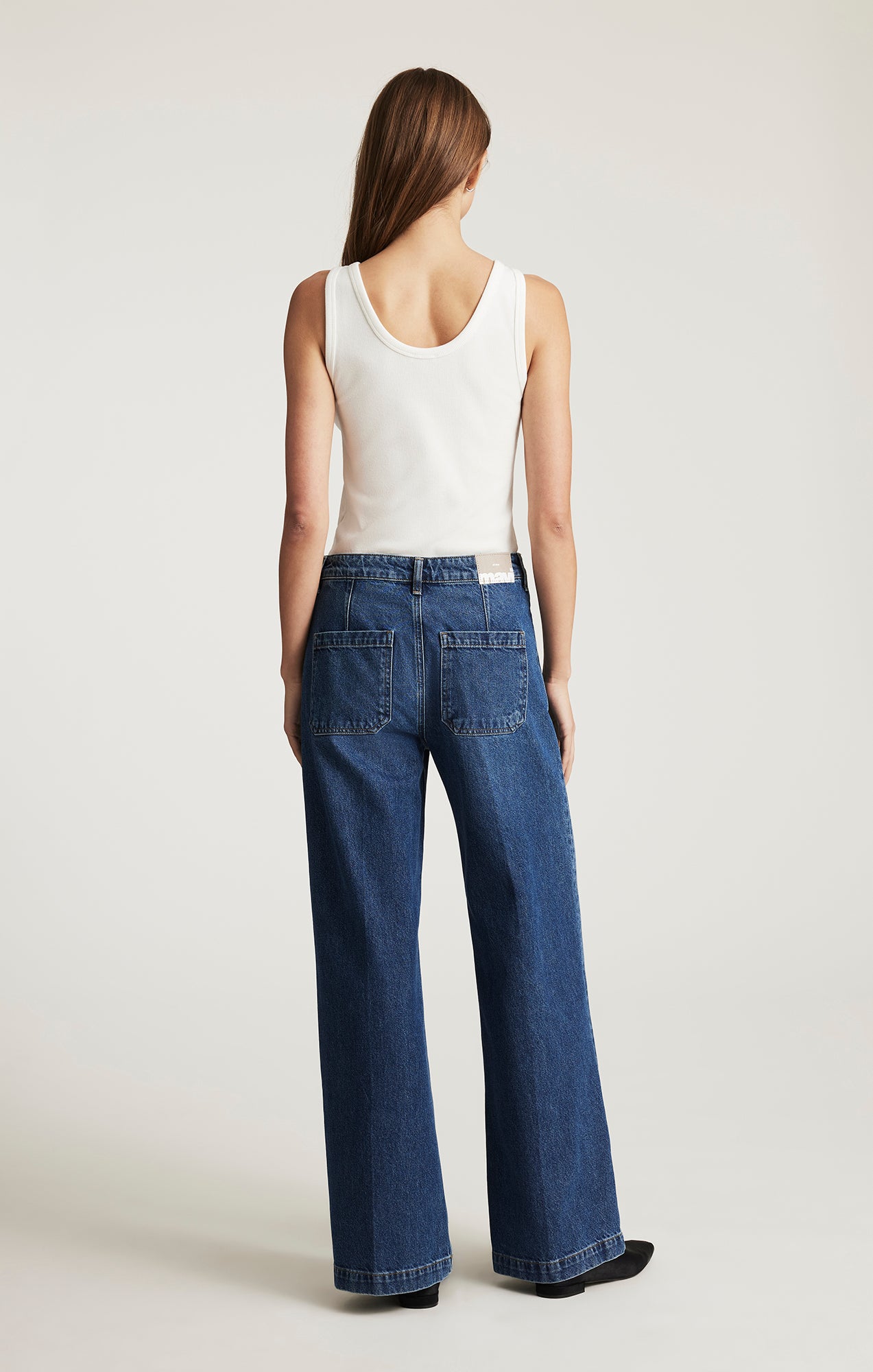 CHRISTINE WIDE LEG IN DARK BRUSHED CLASSIC DENIM - Mavi Jeans