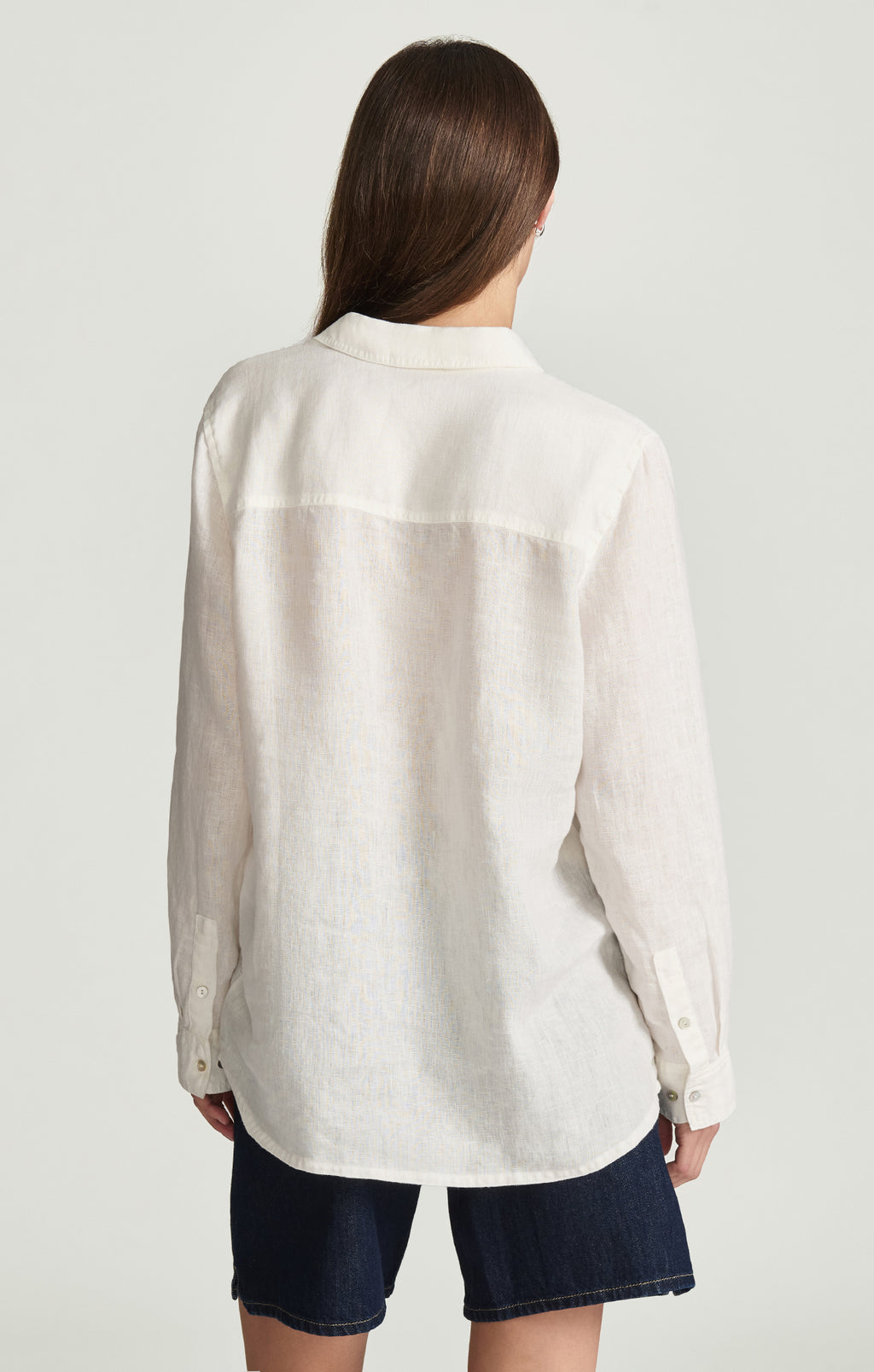 LINEN DOUBLE POCKET BUTTON-UP SHIRT IN ANTIQUE WHITE - Mavi Jeans