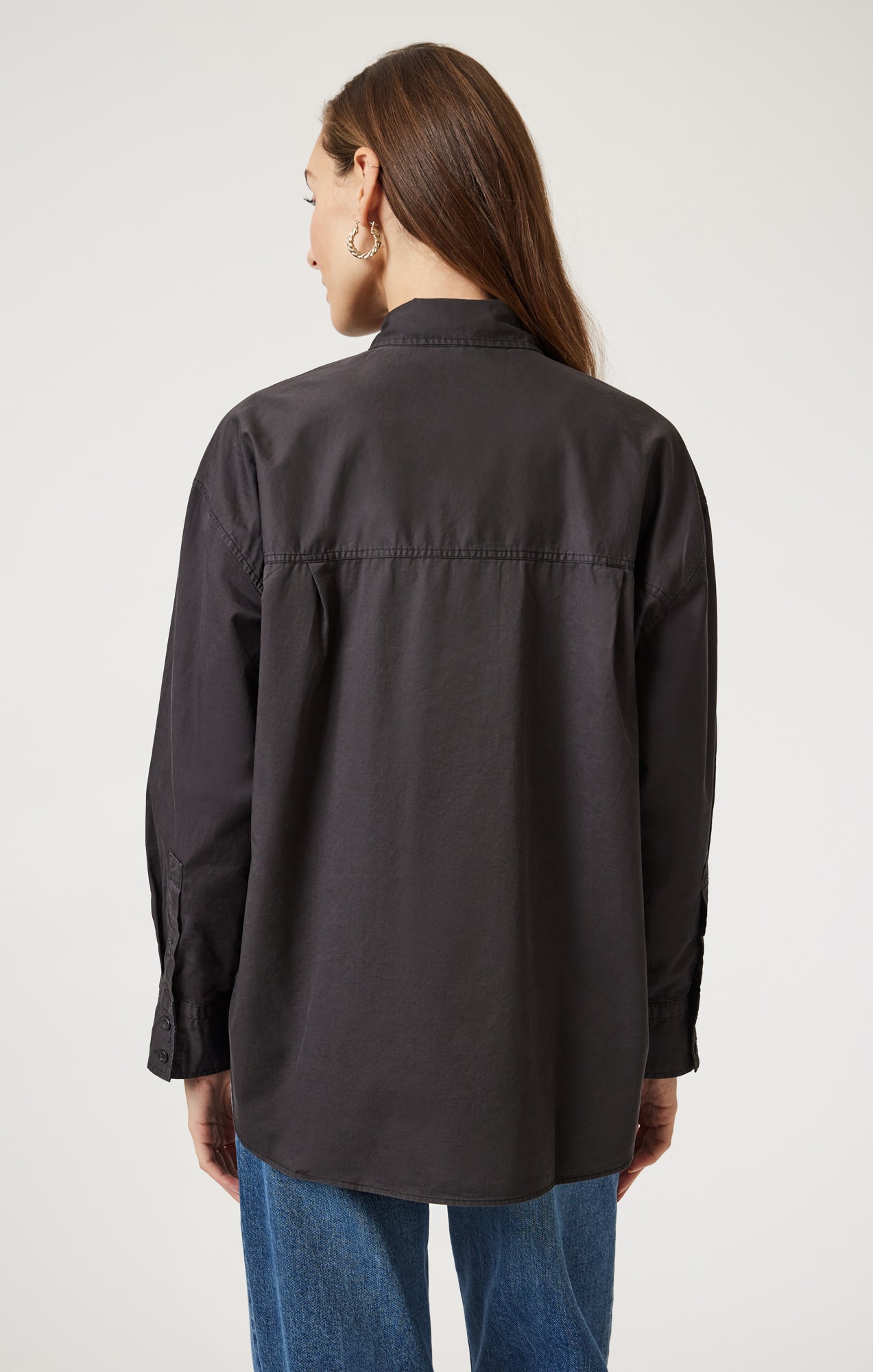 LONG SLEEVE BUTTON-UP SHIRT IN MAGNET - Mavi Jeans