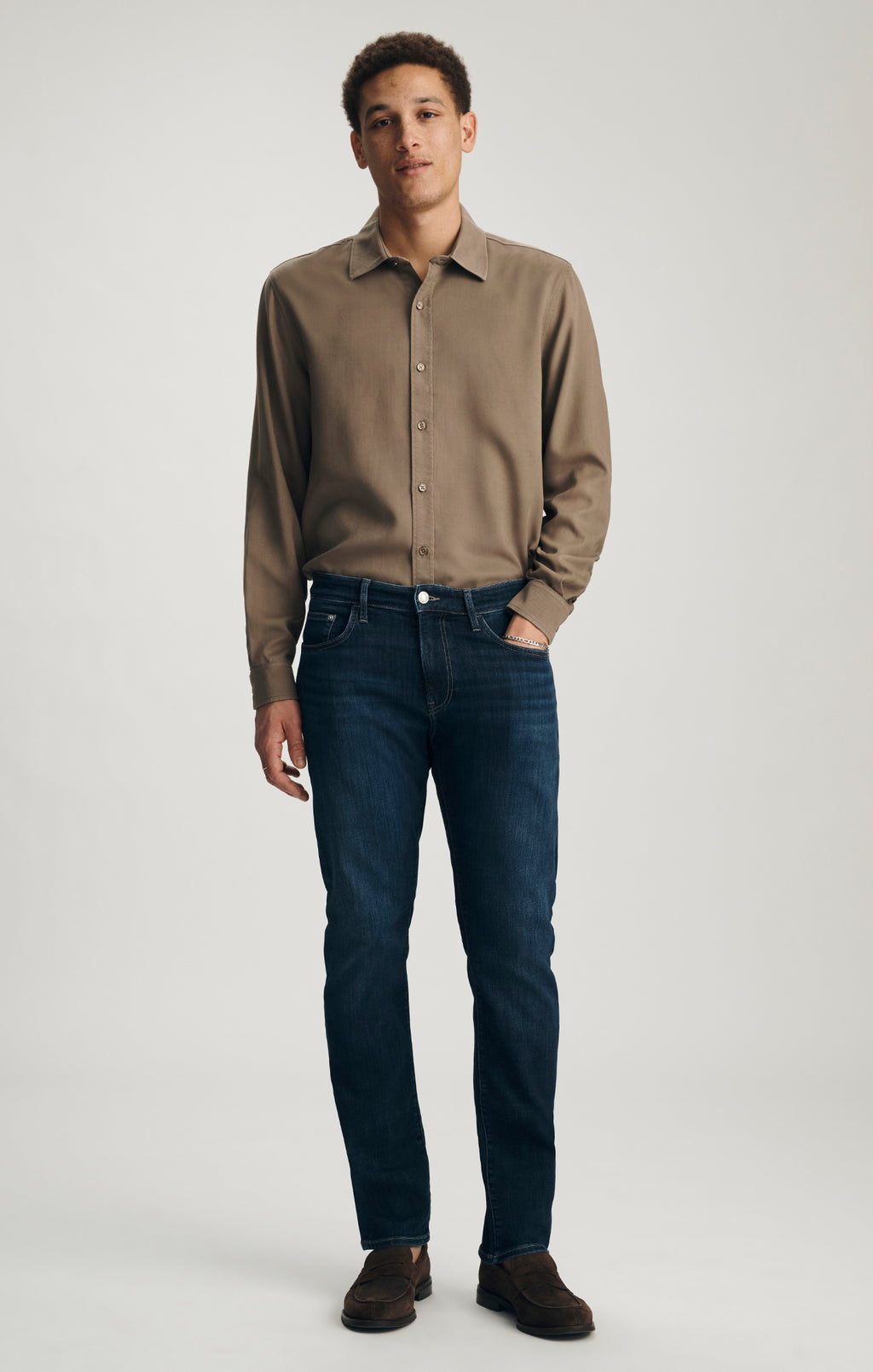 MARCUS SLIM STRAIGHT LEG IN DEEP BRUSHED FEATHER BLUE - Mavi Jeans