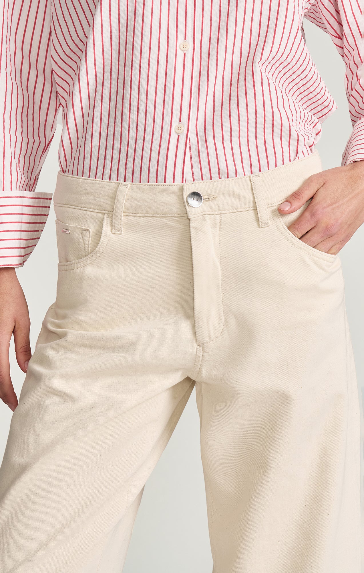 LEILA BARREL IN ECRU LINEN MAVI EDITION - Mavi Jeans