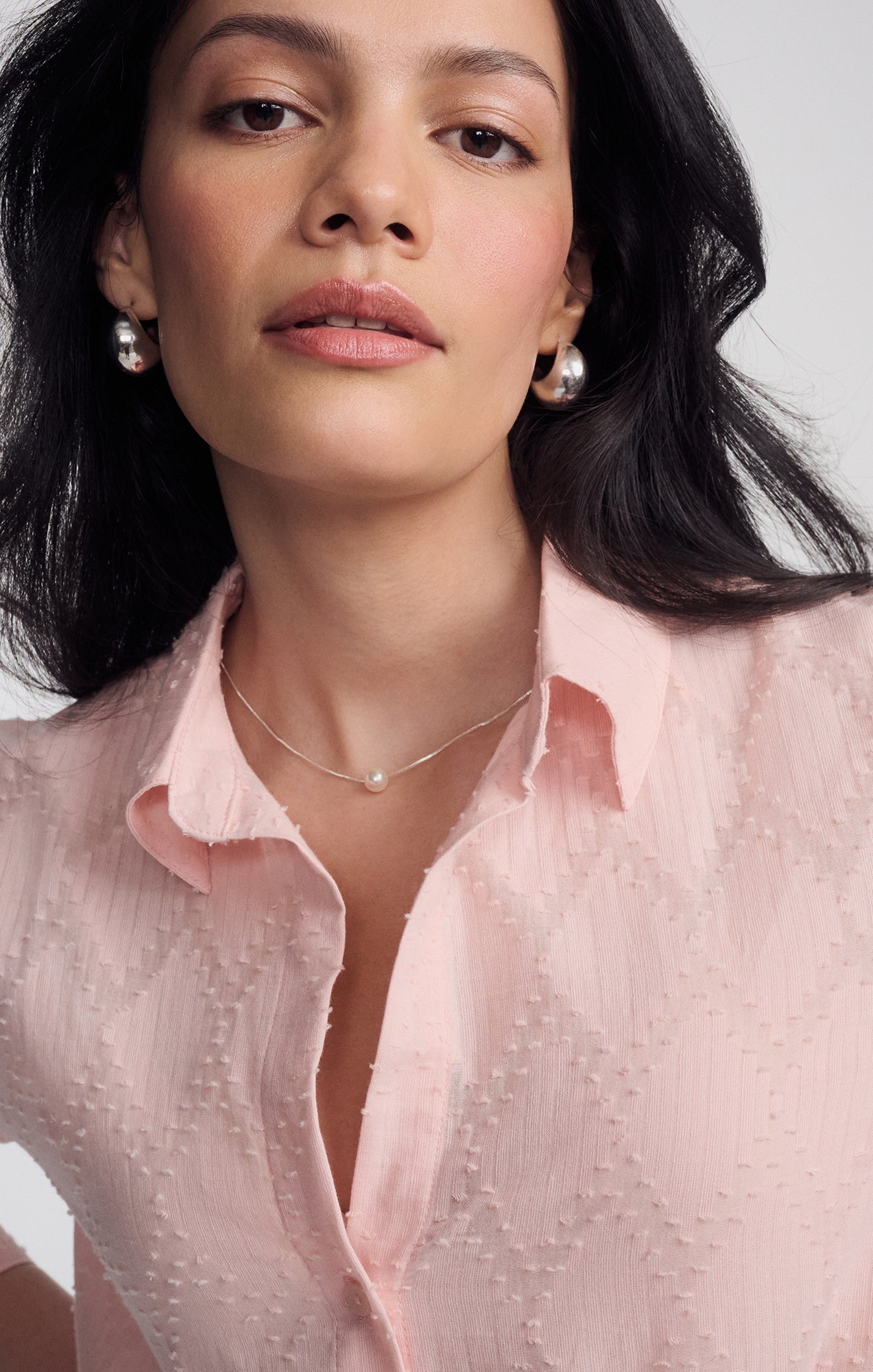 SHEER TEXTURED BUTTON-UP SHIRT IN PEACHSKIN - Mavi Jeans
