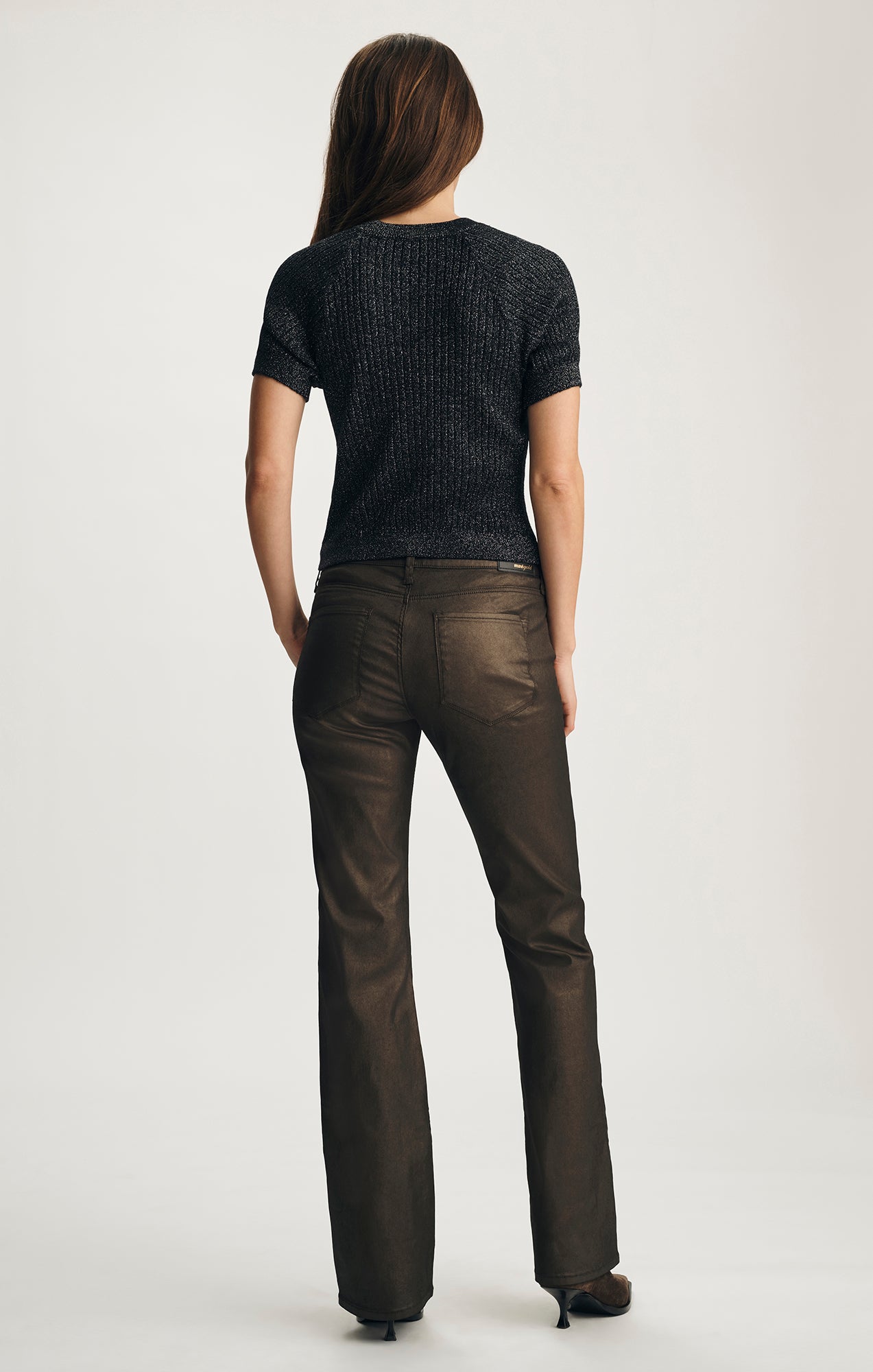 VICKY BOOTCUT IN BROWN SHINY GOLD PREMIUM