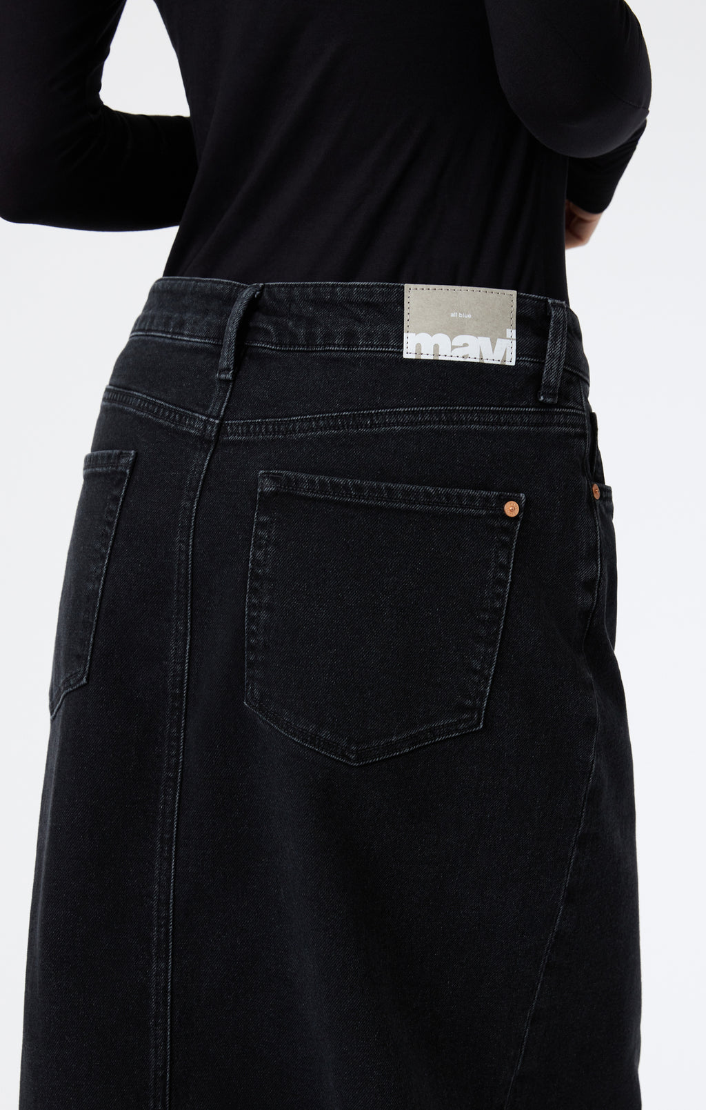 MILENA DENIM SKIRT IN DARK SMOKE DENIM - Mavi Jeans