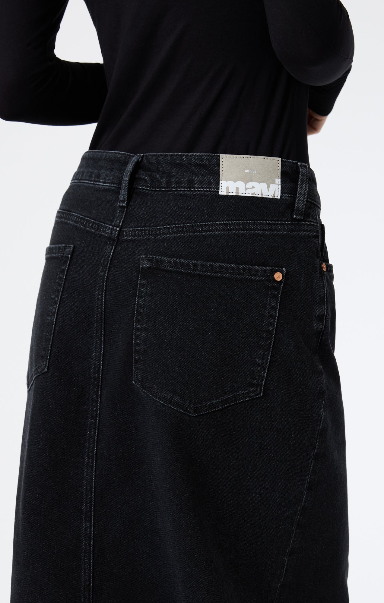MILENA DENIM SKIRT IN DARK SMOKE DENIM - Mavi Jeans