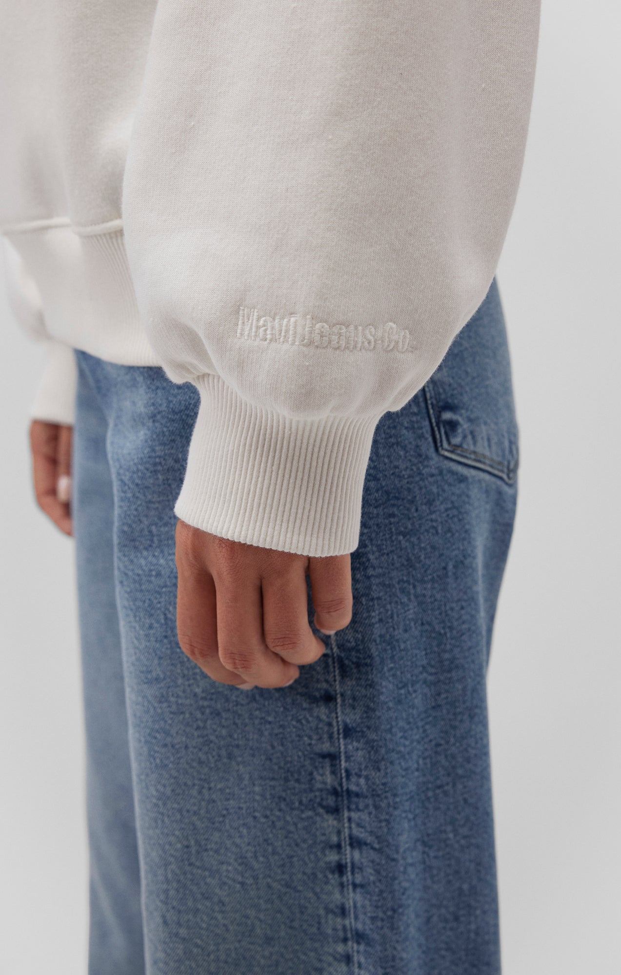 DROP SHOULDER SWEATSHIRT IN ANTIQUE WHITE - Mavi Jeans