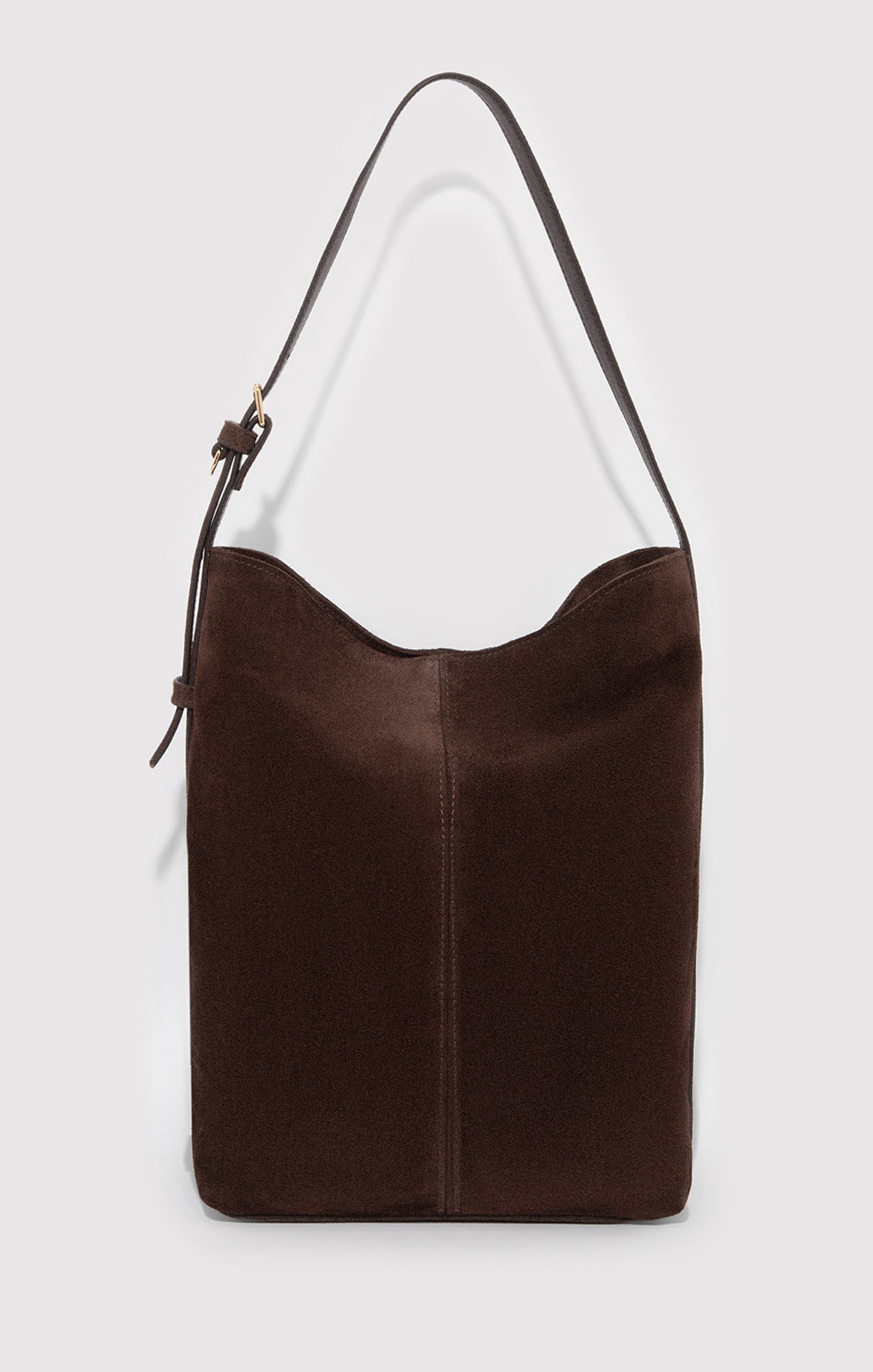 SUEDE BUCKET BAG IN TORTOISE SHELL