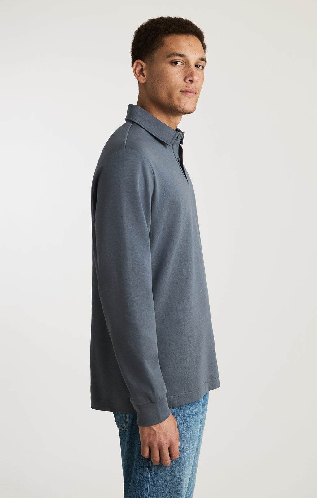 LONG SLEEVE POLO T-SHIRT IN TURBULENCE