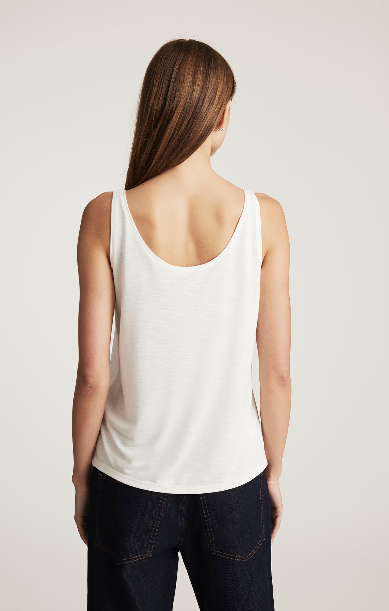 LUXE TOUCH TENCEL™ HENLEY TANK TOP IN ANTIQUE WHITE