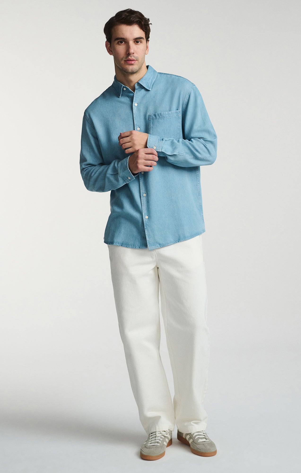 LONG SLEEVE BUTTON-UP TENCEL™ SHIRT IN INDIGO - Mavi Jeans
