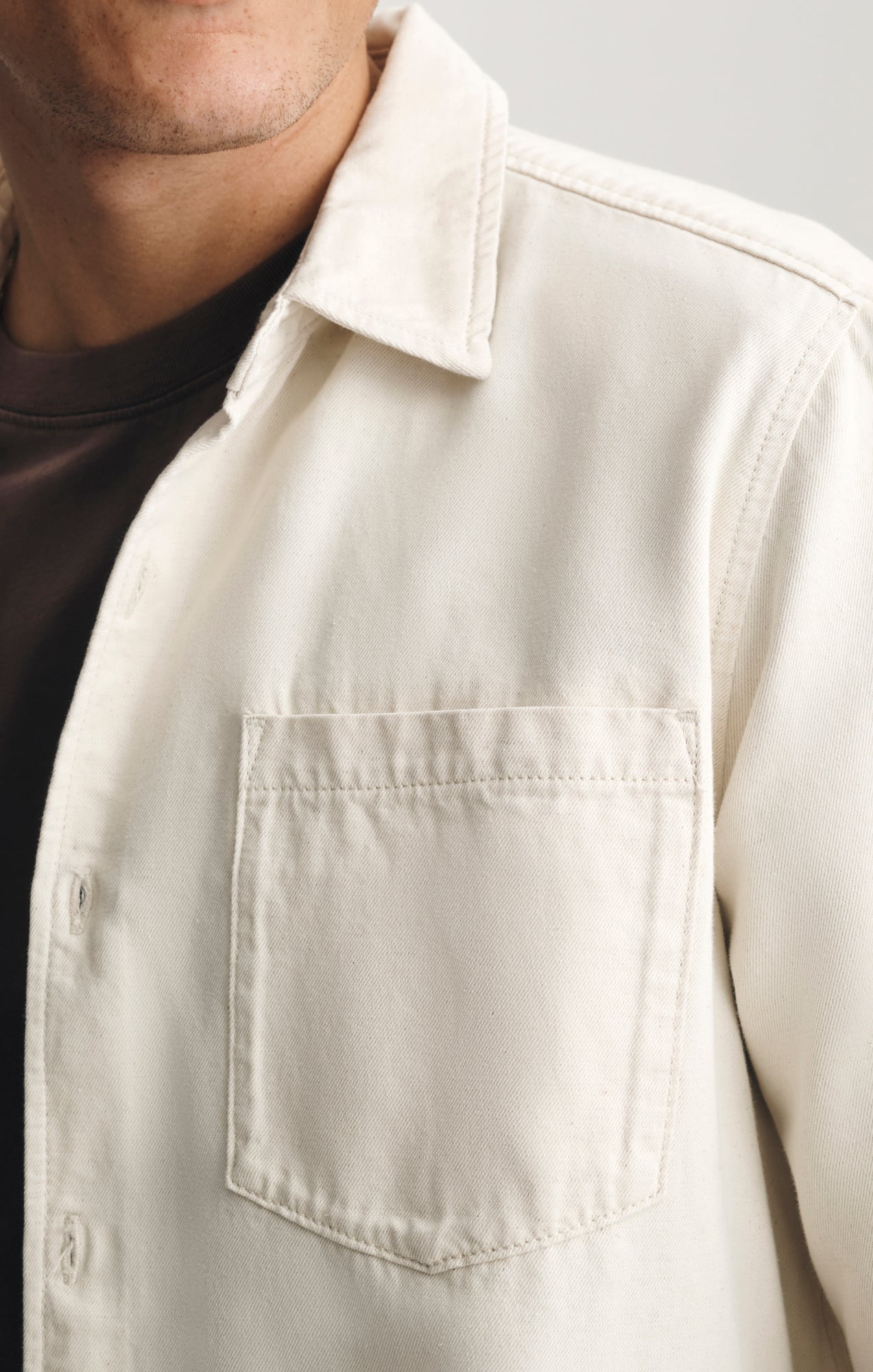 BILL DENIM SHIRT IN ECRU LINEN DENIM - Mavi Jeans