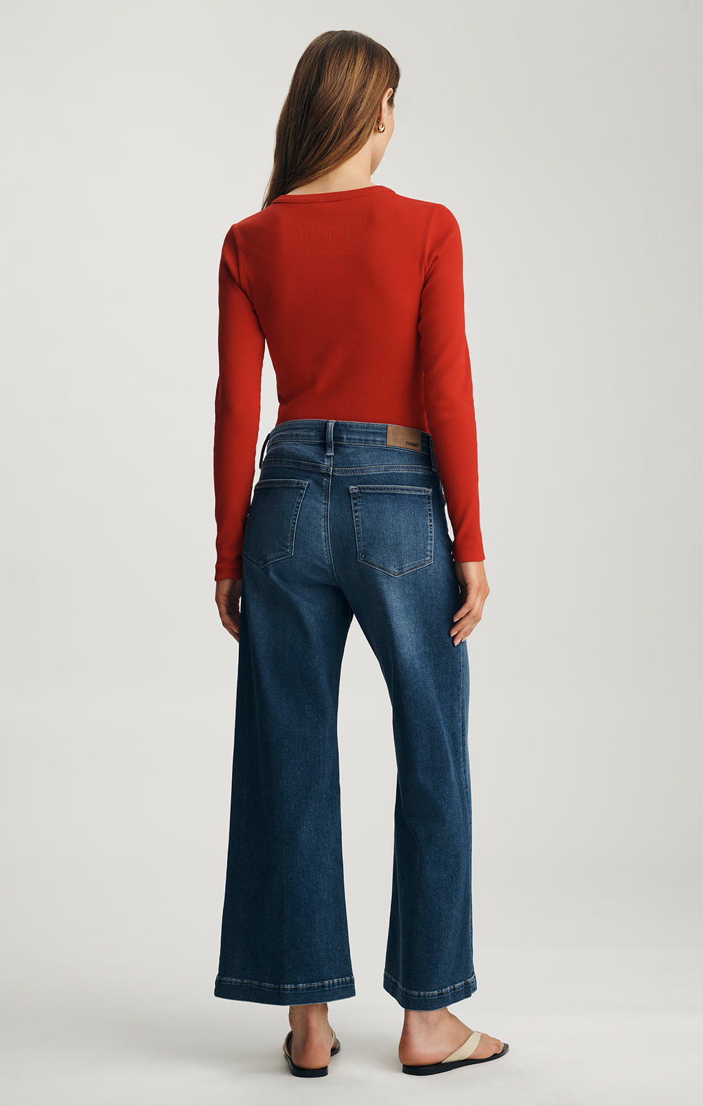 PALOMA WIDE LEG IN DARK BRUSHED FEATHER LUXE - Mavi Jeans