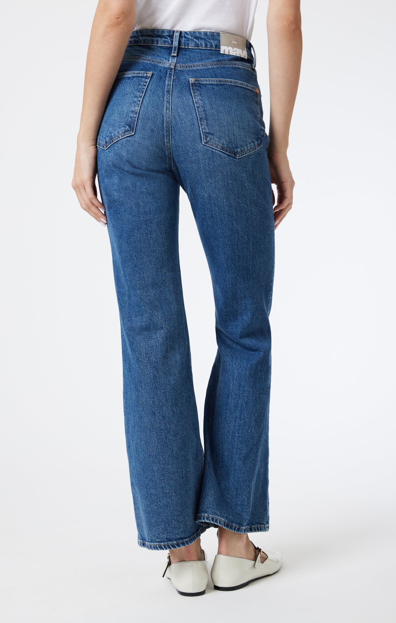 LOS ANGELES FLARE IN MID BRUSHED CLASSIC BLUE - Mavi Jeans