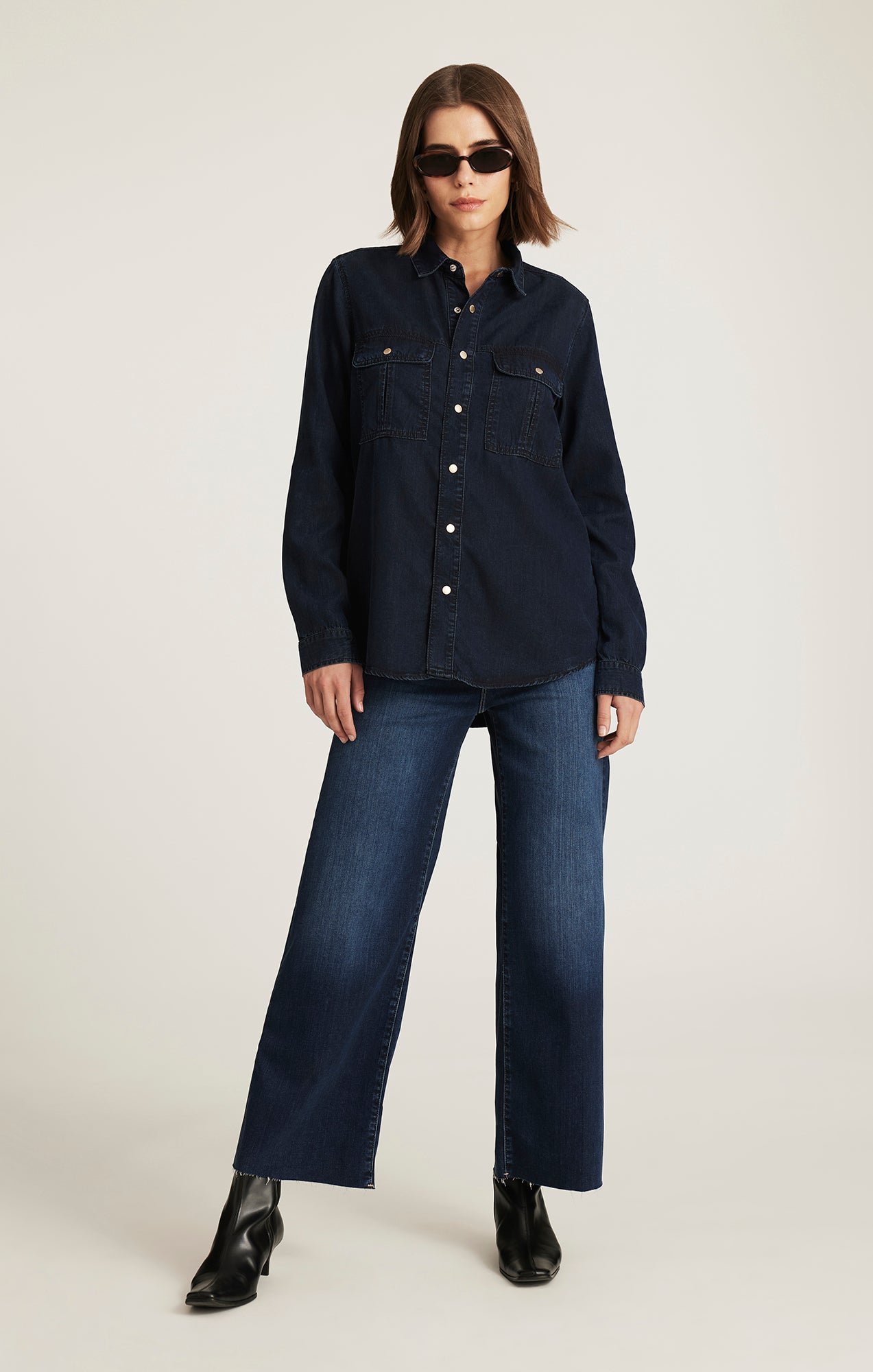 NIA DENIM SHIRT IN INK GOLD PREMIUM - Mavi Jeans
