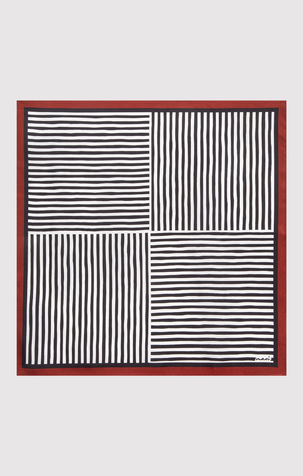 SMALL SILK STRIPED BANDANA IN NAVY STRIPE - Mavi Jeans