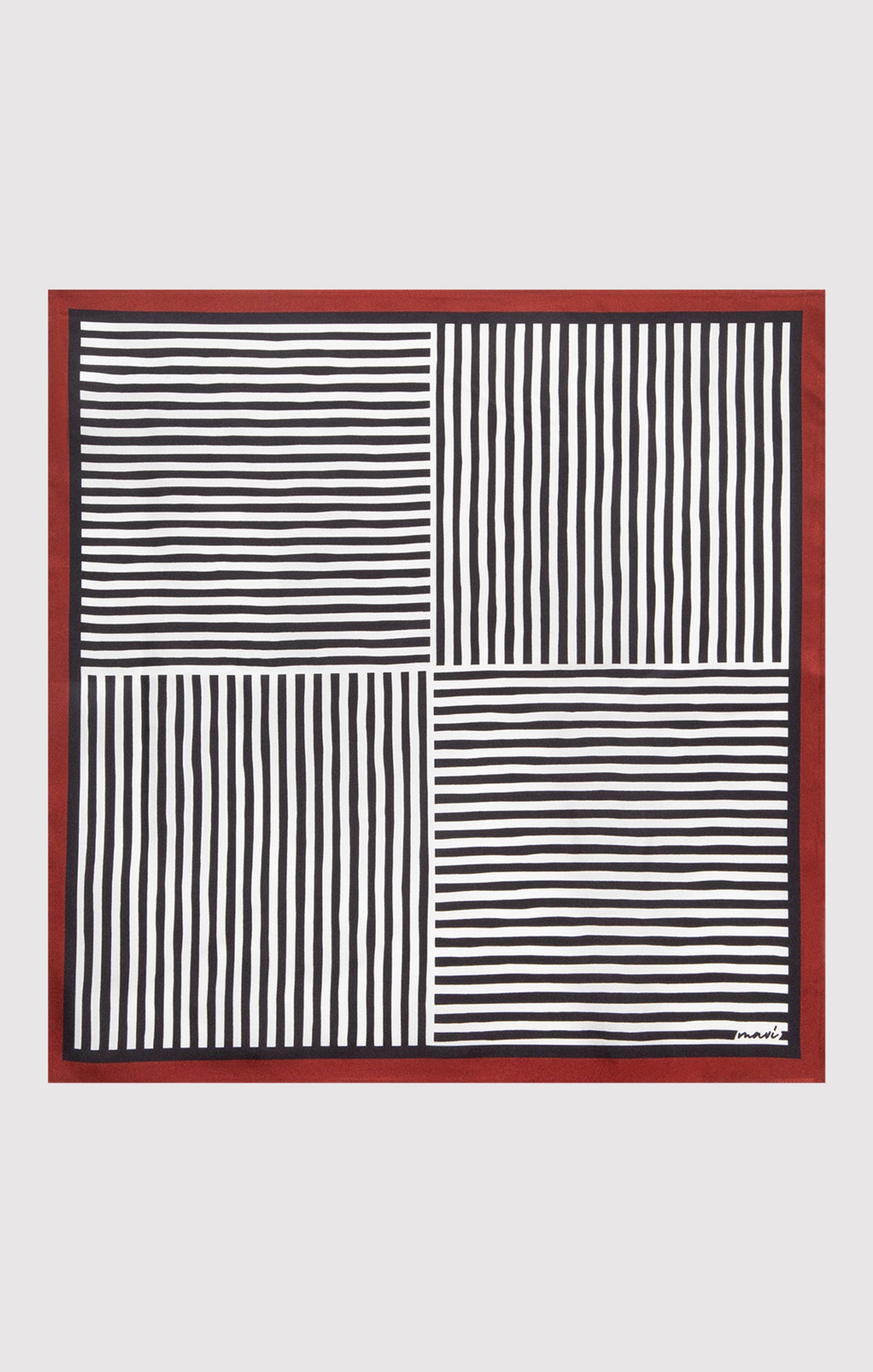 SMALL SILK STRIPED BANDANA IN NAVY STRIPE - Mavi Jeans