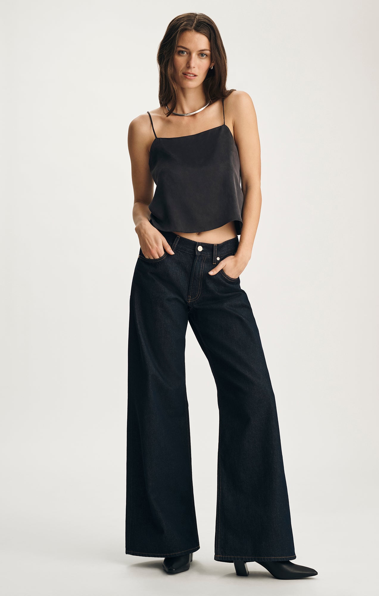 EDITION SILK CAMI TOP IN BLACK