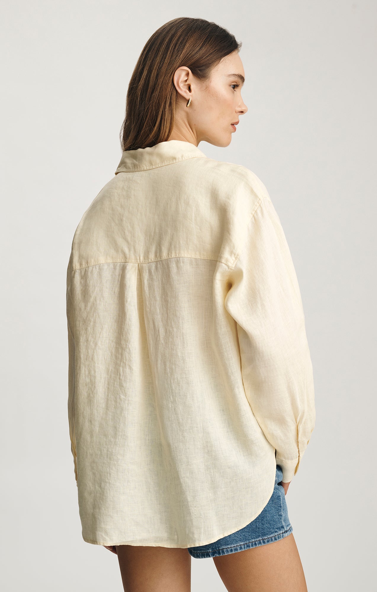 LINEN BUTTON-UP SHIRT IN FLAN - Mavi Jeans