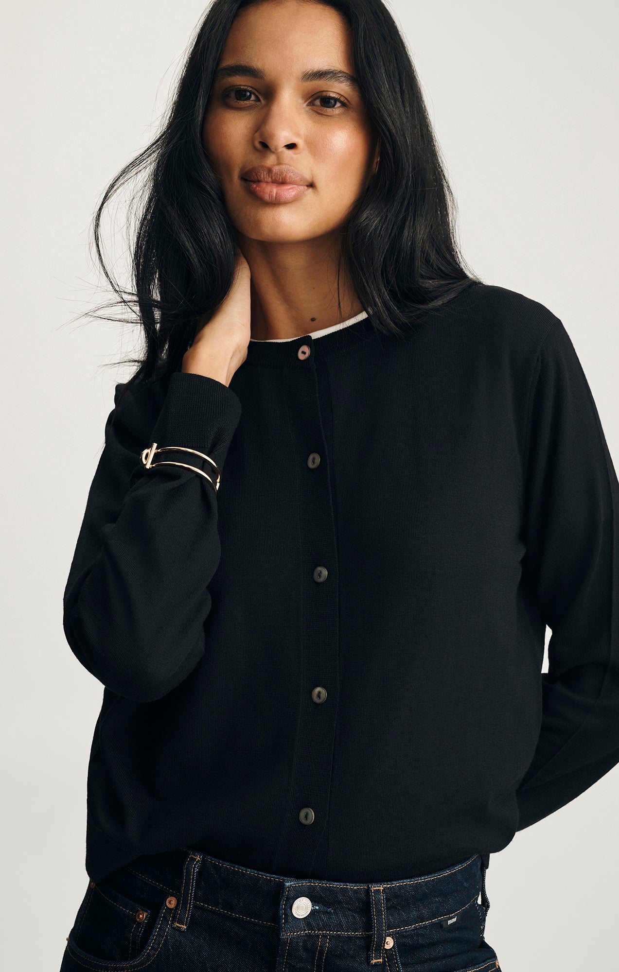 Mavi Women's Edition Merino Wool Cardigan In Black – Mavi Jeans