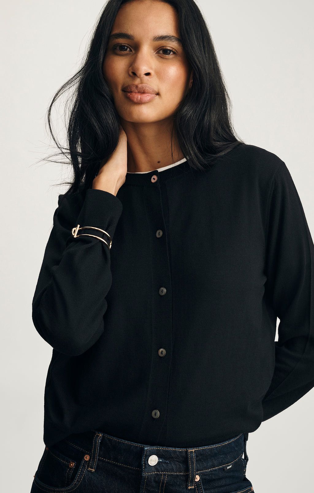 EDITION WOOL CARDIGAN IN BLACK - Mavi Jeans