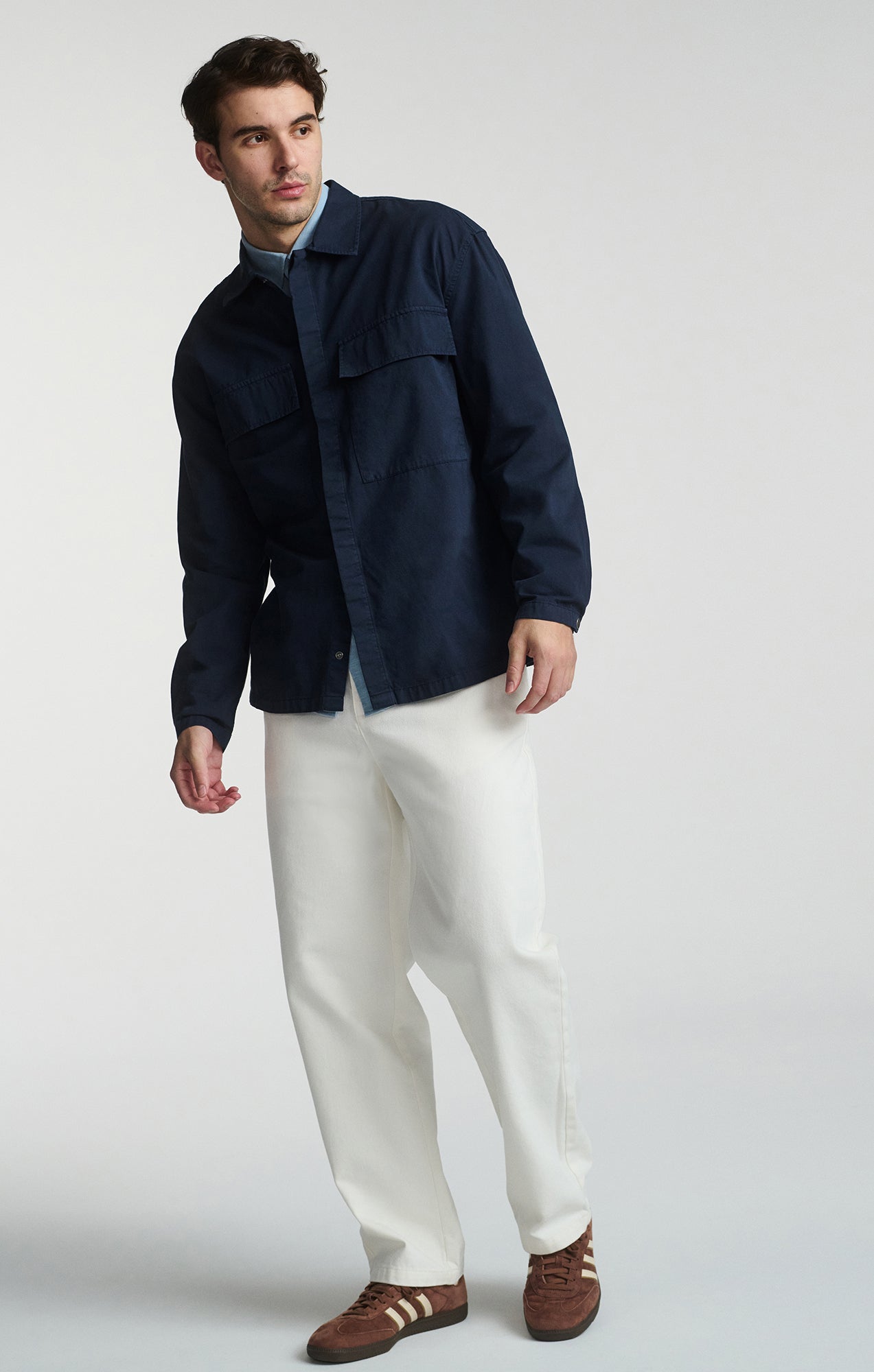 DOUBLE POCKET OVERSHIRT IN BLACK IRIS - Mavi Jeans