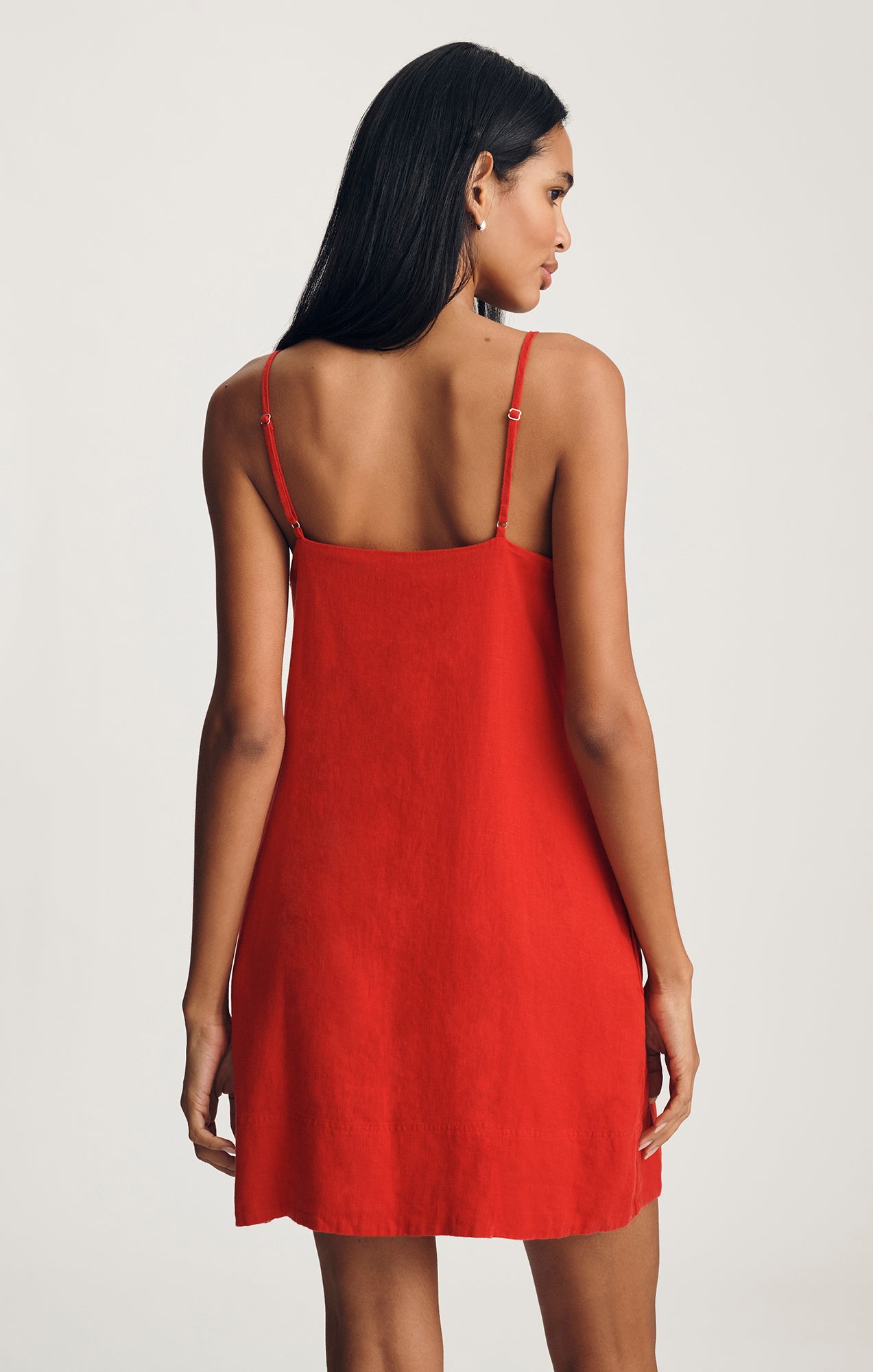 Mavi Women's Linen Cami Mini Dress In Goji Berry Mavi Women's Linen Cami Mini Dress In Goji Berry