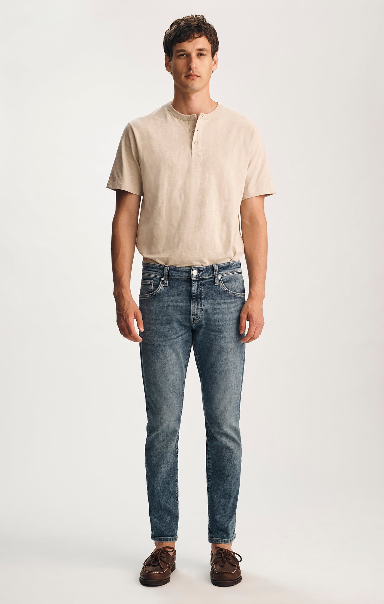 JAKE SLIM LEG JEANS IN DARK USED BRUSHED CLASSIC VINTAGE - Mavi Jeans