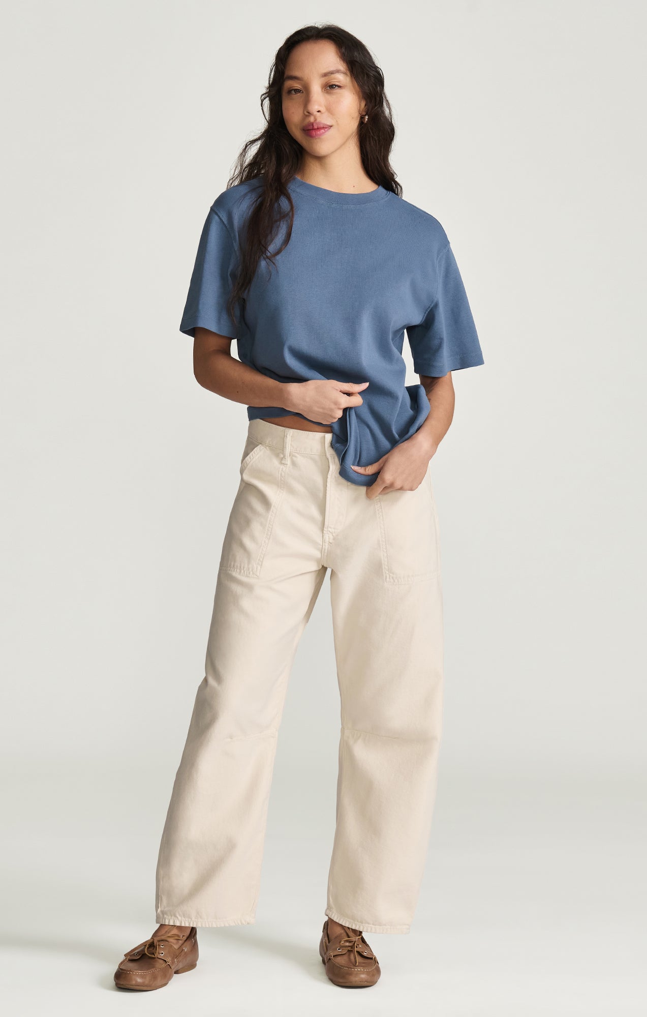 CREW NECK T-SHIRT IN BLUE INDIGO - Mavi Jeans