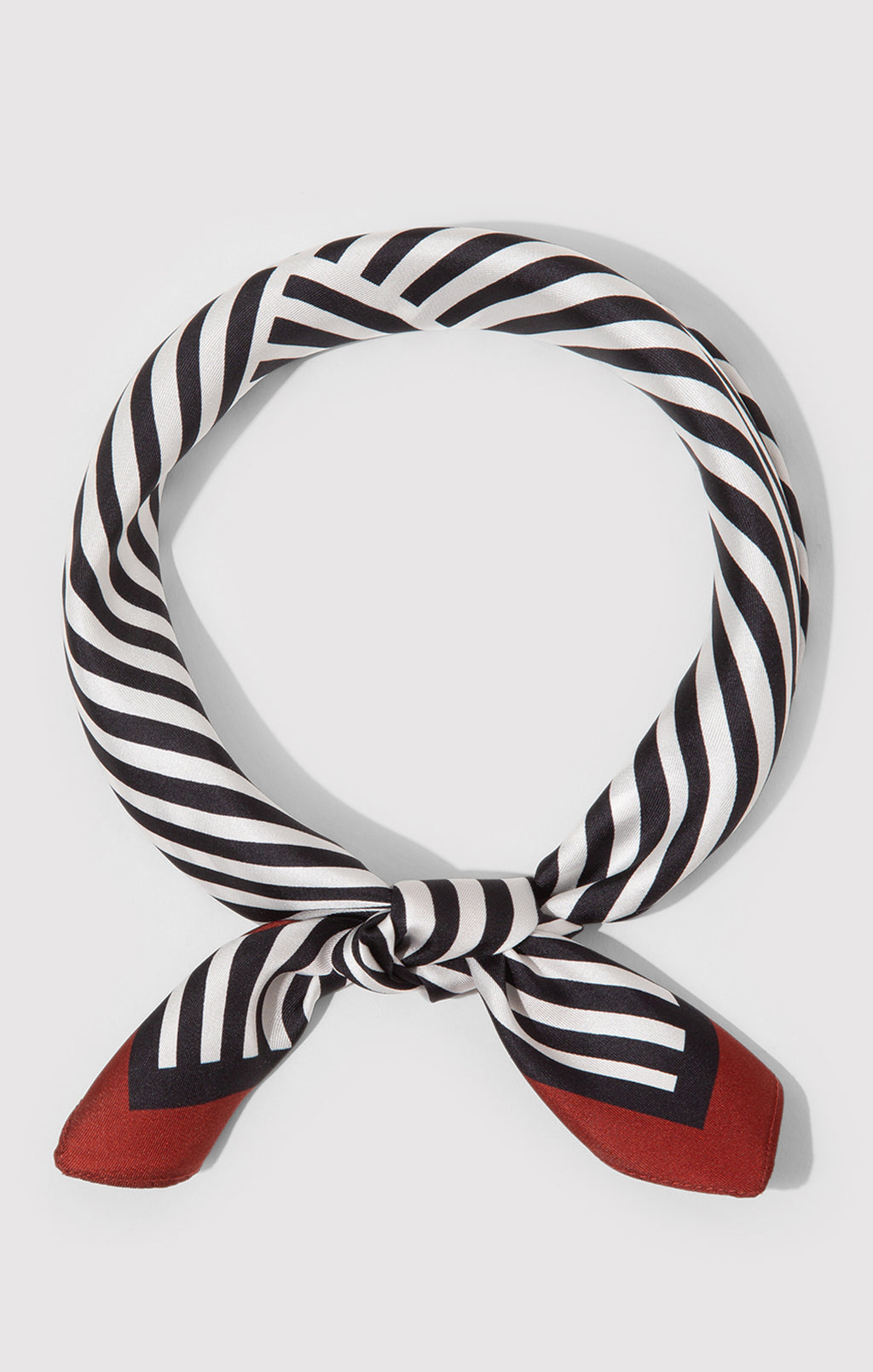 SMALL SILK STRIPED BANDANA IN NAVY STRIPE - Mavi Jeans