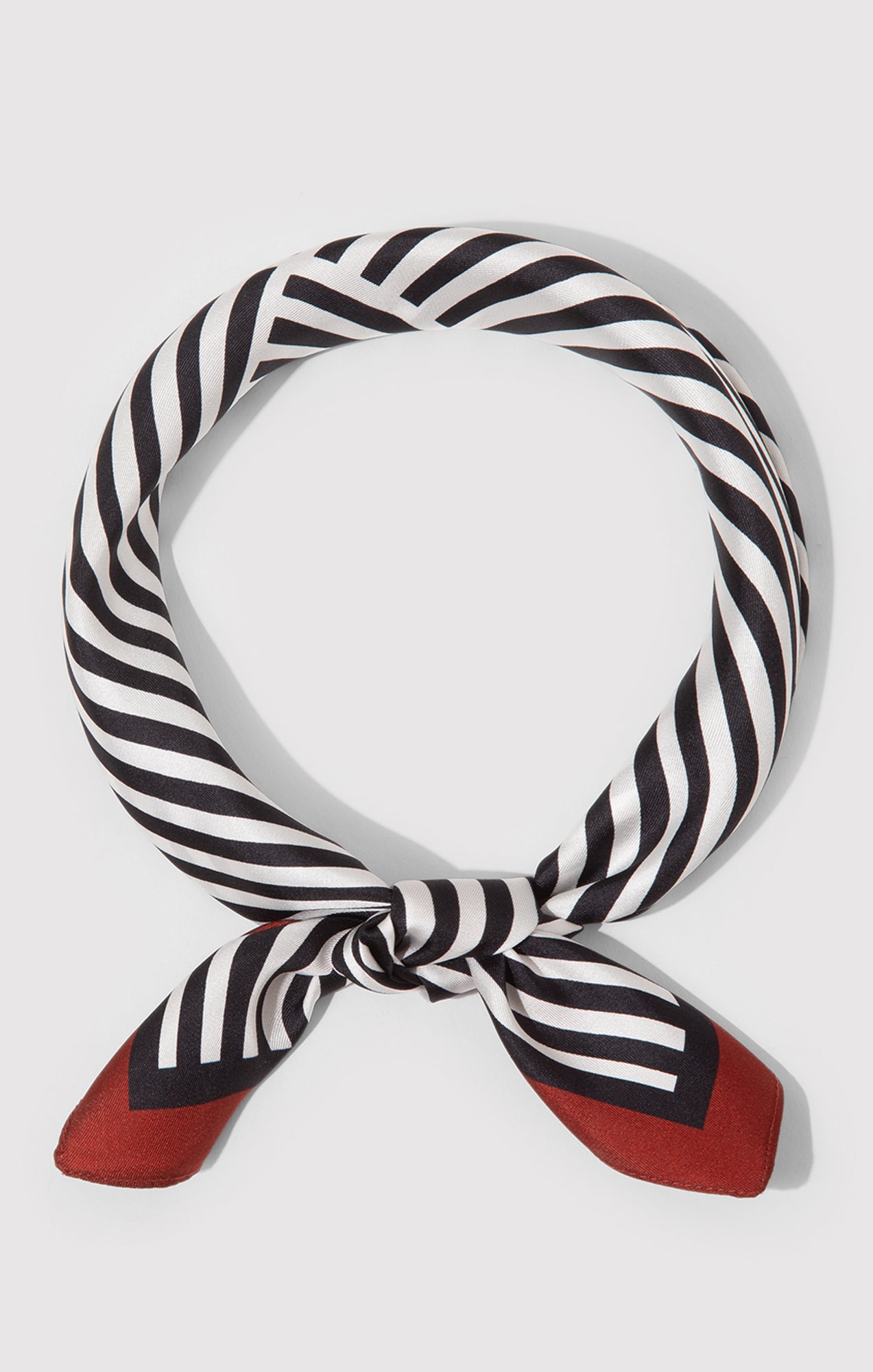 SMALL SILK STRIPED BANDANA IN NAVY STRIPE - Mavi Jeans