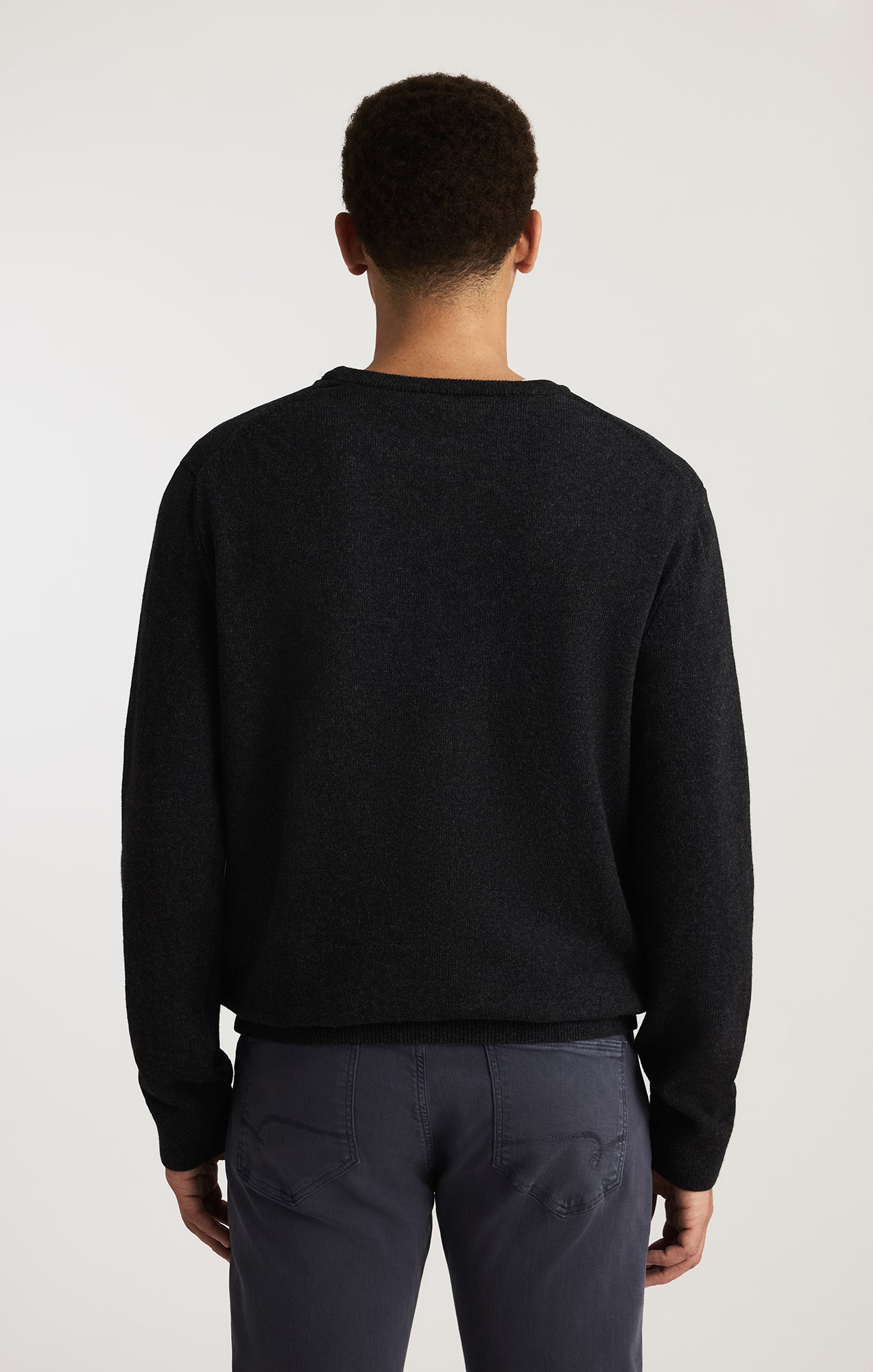 CREW NECK SWEATER IN ANTHRACITE MELANGE