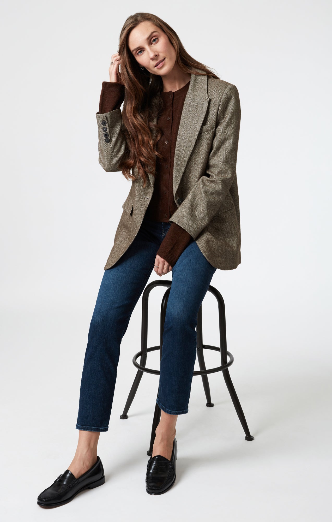 MIRELLA STRAIGHT LEG IN DARK BRUSHED FLEX BLUE - Mavi Jeans