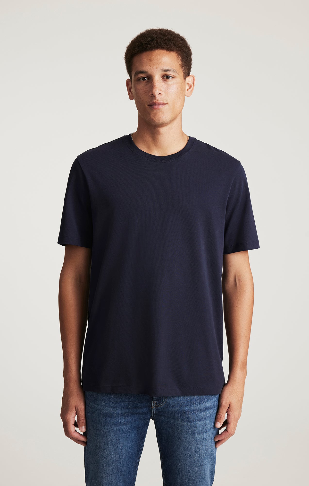 SHORT SLEEVE CREW NECK T-SHIRT IN BARITONE BLUE - Mavi Jeans