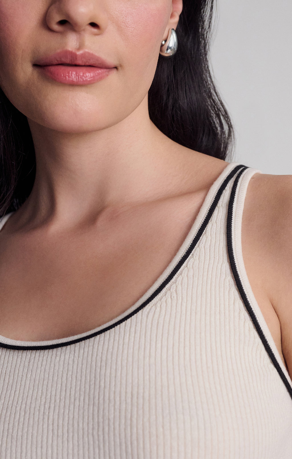 SCOOP NECK TANK TOP IN SEEDPEARL - Mavi Jeans