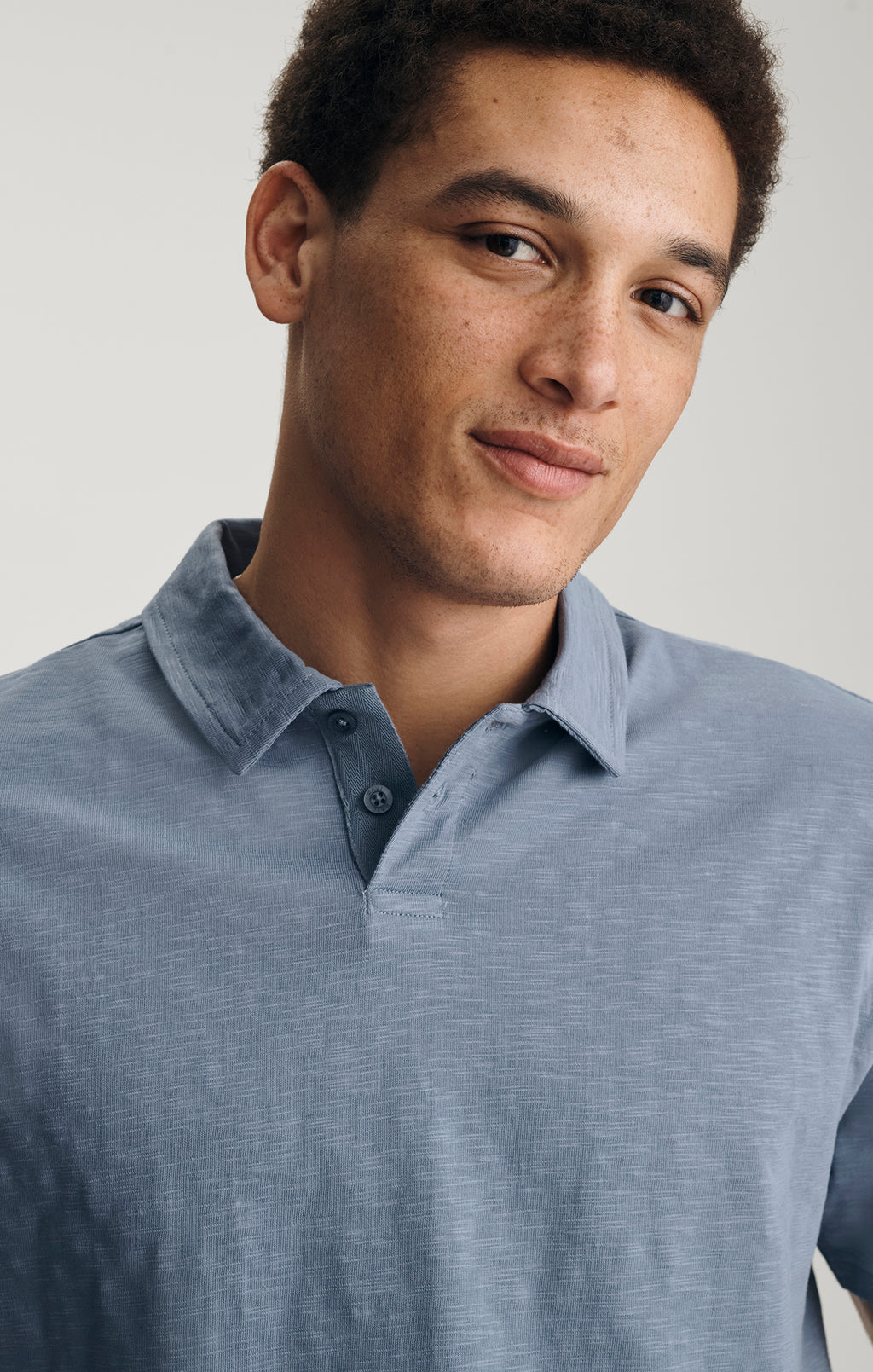 SLUB POLO T-SHIRT IN FLINT STONE - Mavi Jeans