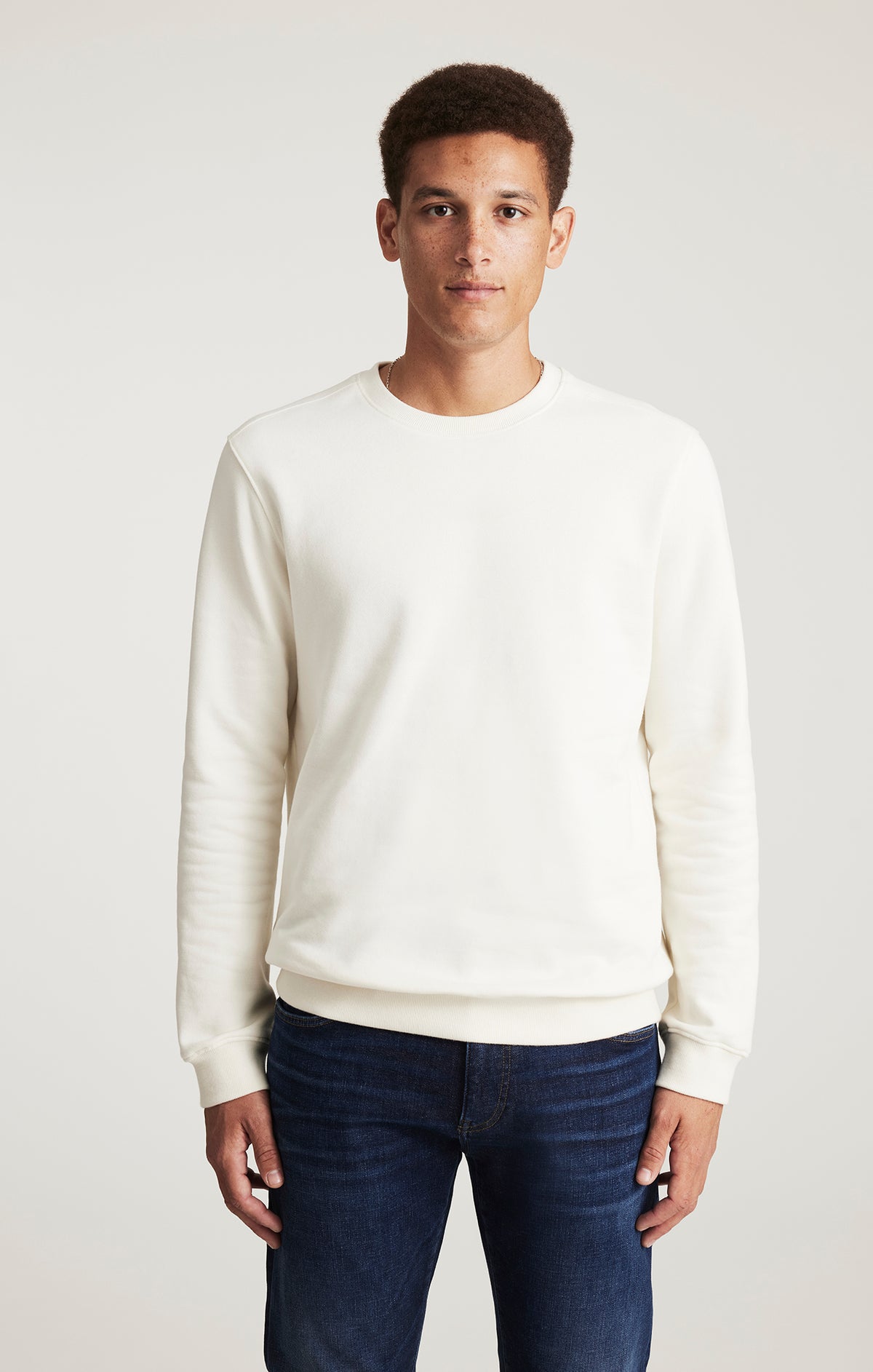 CREW NECK SWEATSHIRT IN ANTIQUE WHITE - Mavi Jeans