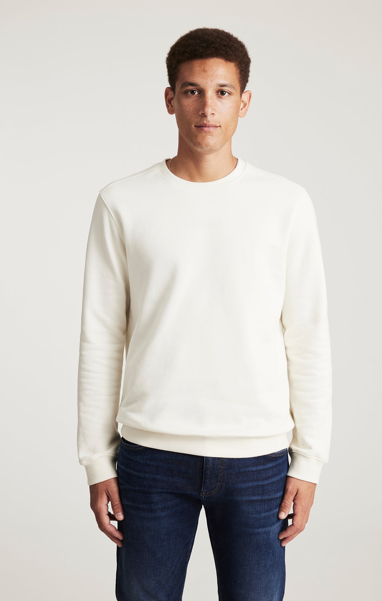 CREW NECK SWEATSHIRT IN ANTIQUE WHITE - Mavi Jeans
