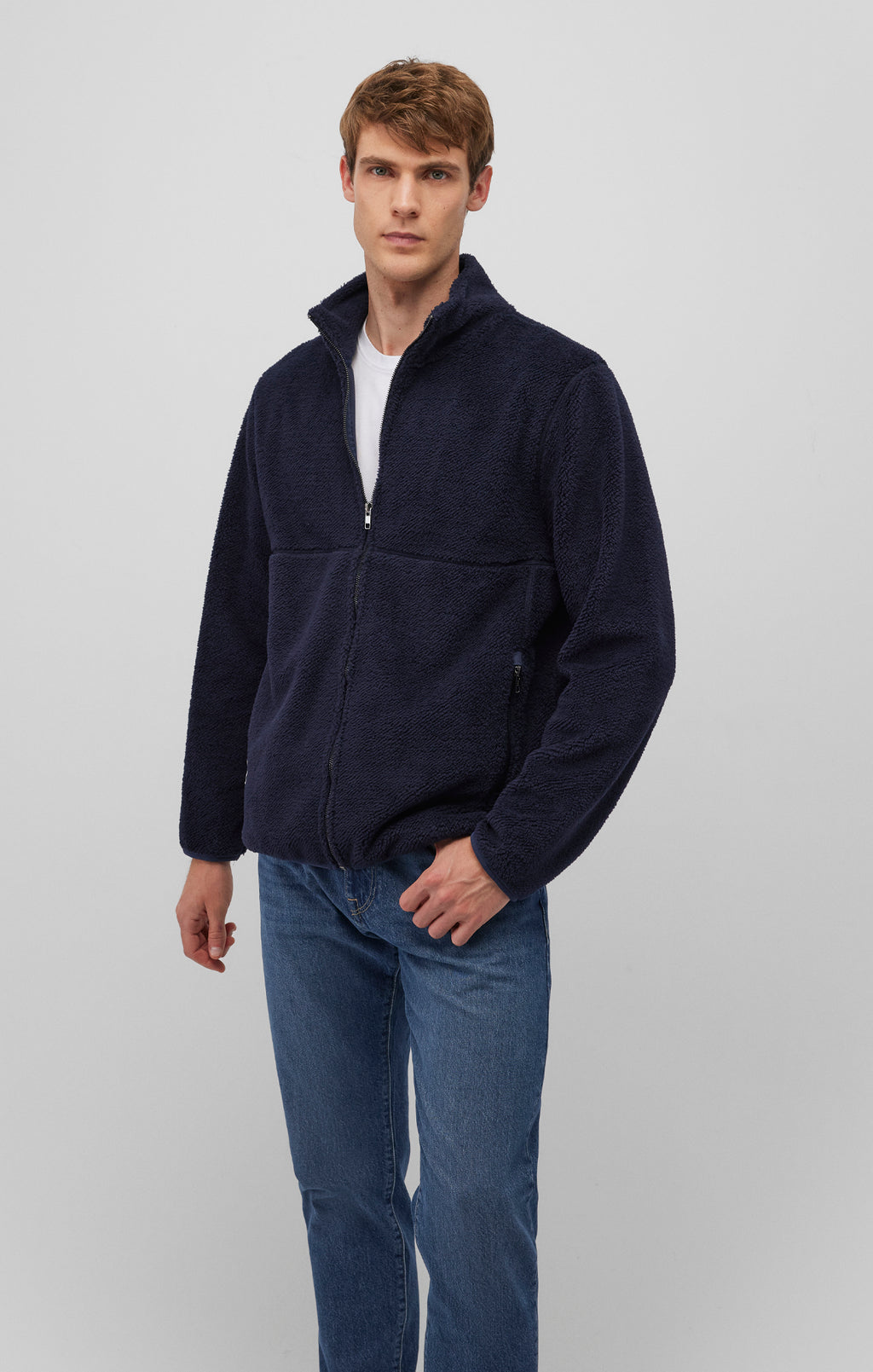 FLEECE JACKET IN NAVY BLAZER - Mavi Jeans