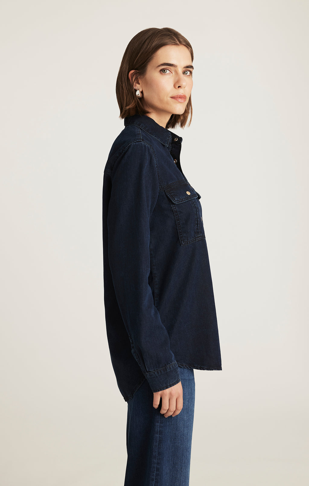 NIA DENIM SHIRT IN INK GOLD PREMIUM - Mavi Jeans