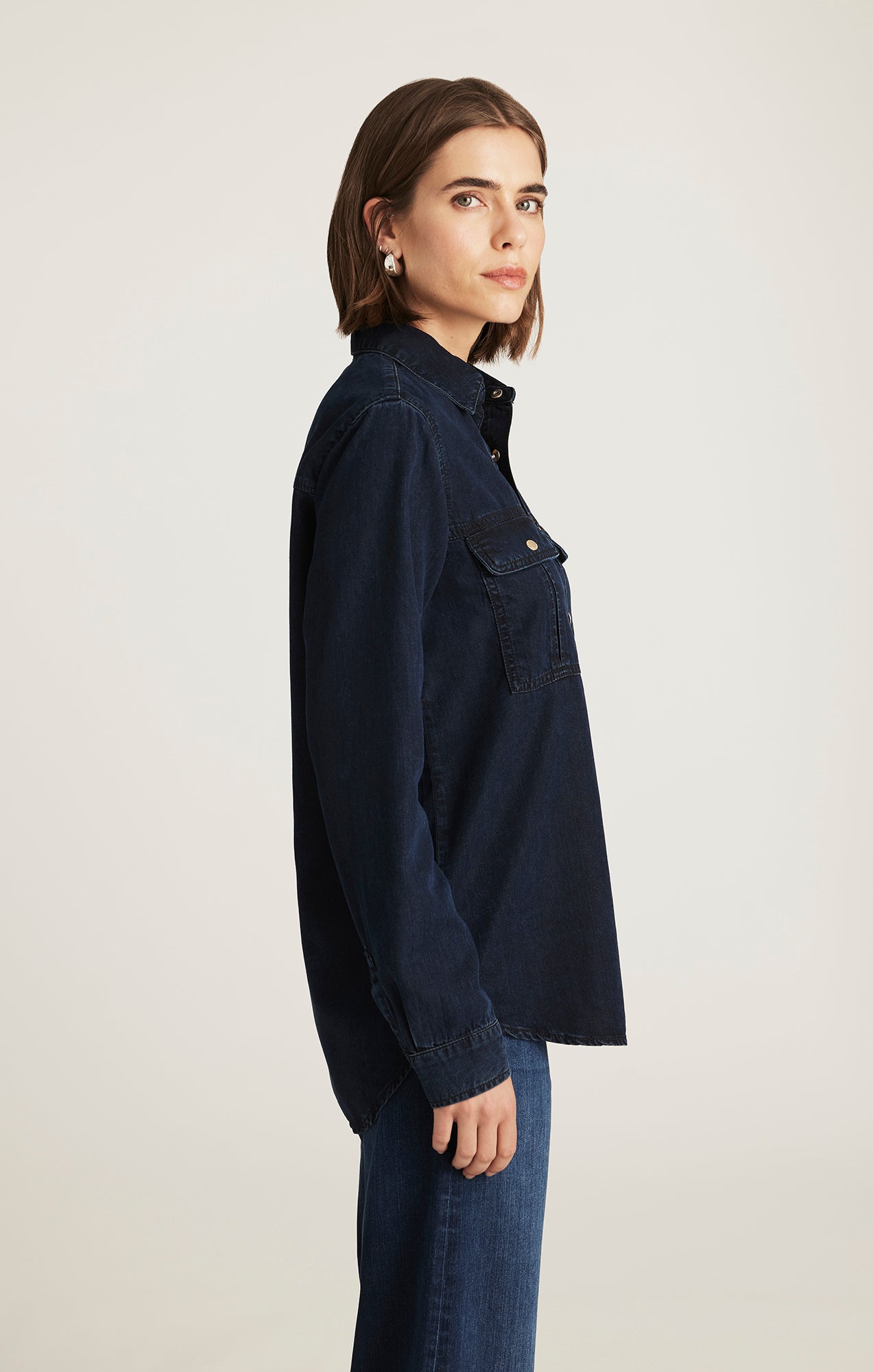 NIA DENIM SHIRT IN INK GOLD PREMIUM - Mavi Jeans