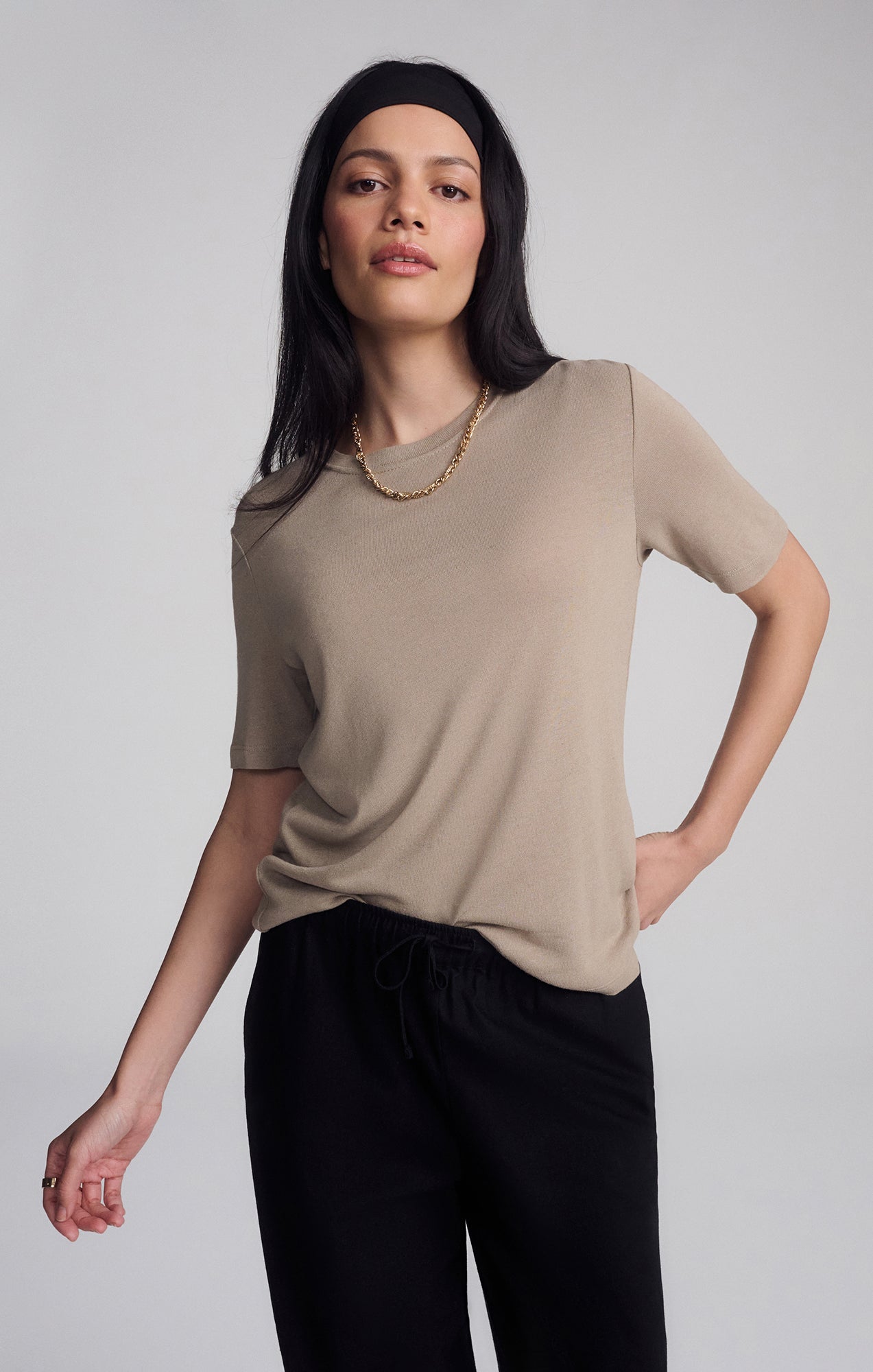 MODERN JERSEY T-SHIRT IN ROASTED CASHEW - Mavi Jeans