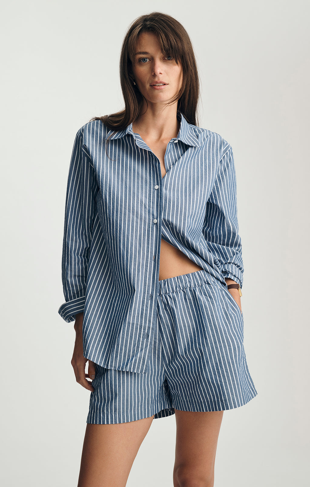 MINI SHORTS IN NAVY PEONY STRIPE - Mavi Jeans